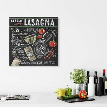 Posterlounge Forex-Bild Lily & Val, Lasagne Rezept (Englisch), Küche Illustration