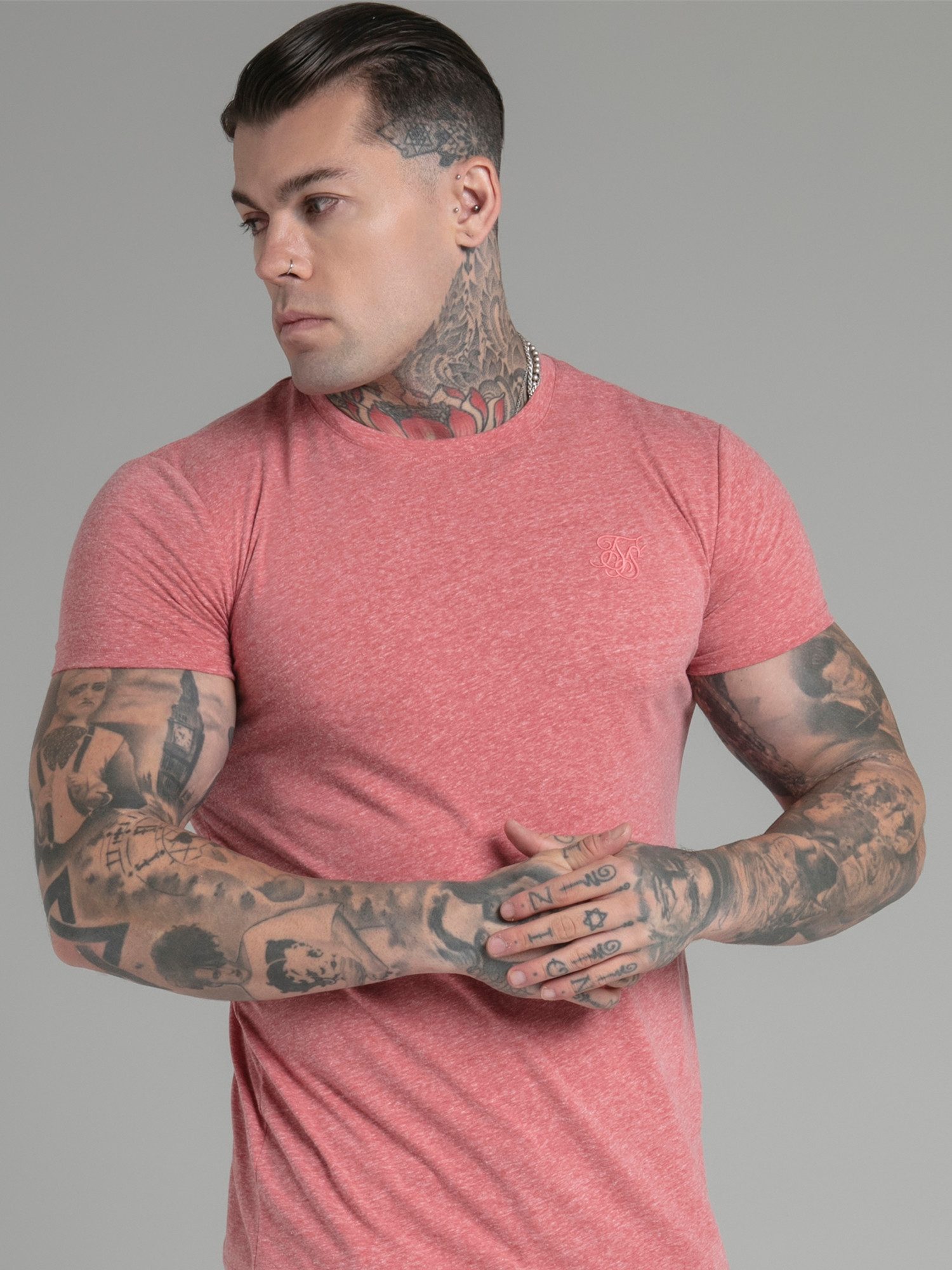 Siksilk T-Shirt SikSilk Herren Orange Marl T-Shirt