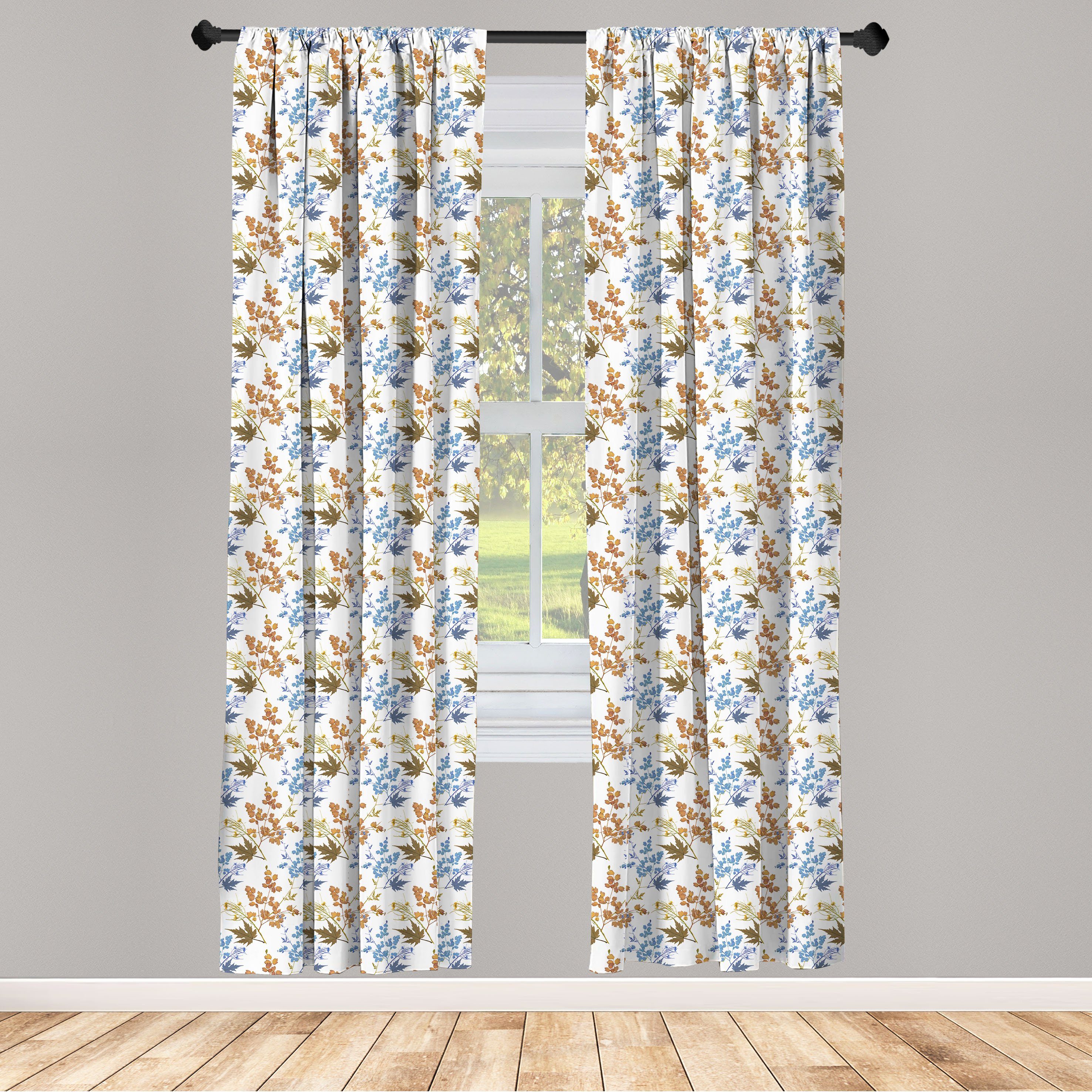 Gardine Vorhang für Wohnzimmer Schlafzimmer Dekor, Abakuhaus, Microfaser, Garten Branchen belaubten Herbst