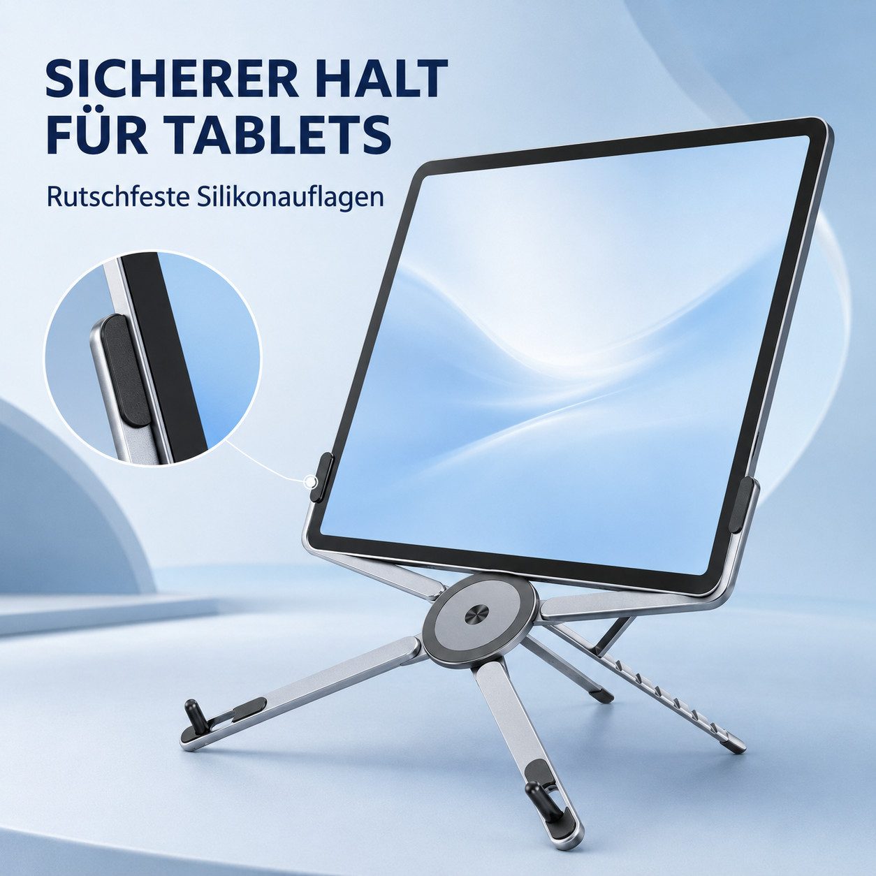 Luckice Handy-Halterung 3-in-1 Laptopständer mit Magnet, faltbar, 8-stufig höhenverstellbar, (bis 13 Zoll, Packung, Für 4-16 Zoll Laptop/Tablet/Mobiltelefon, Ma – Bild 3 von 5