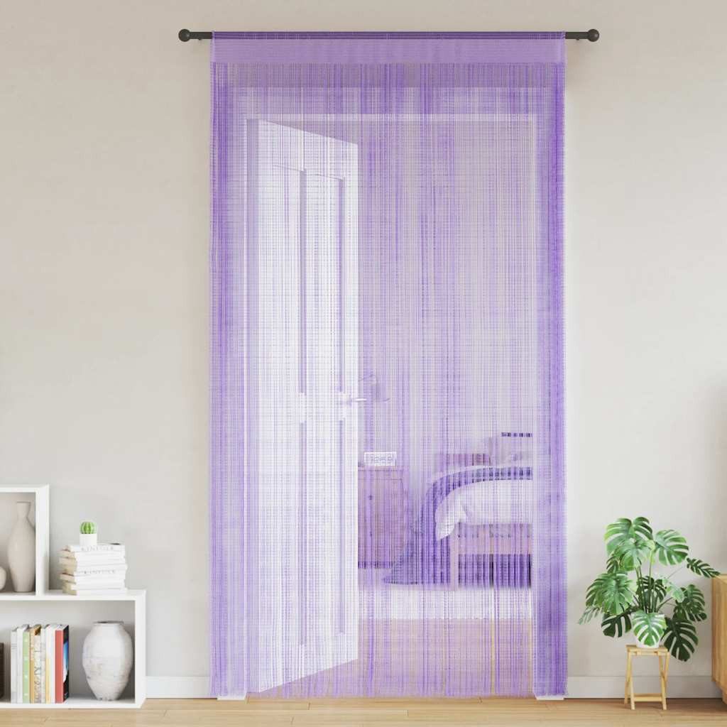 vidaXL Vorhang Fadenvorhänge 2 Stk. Lila 100x250 cm (2 St)