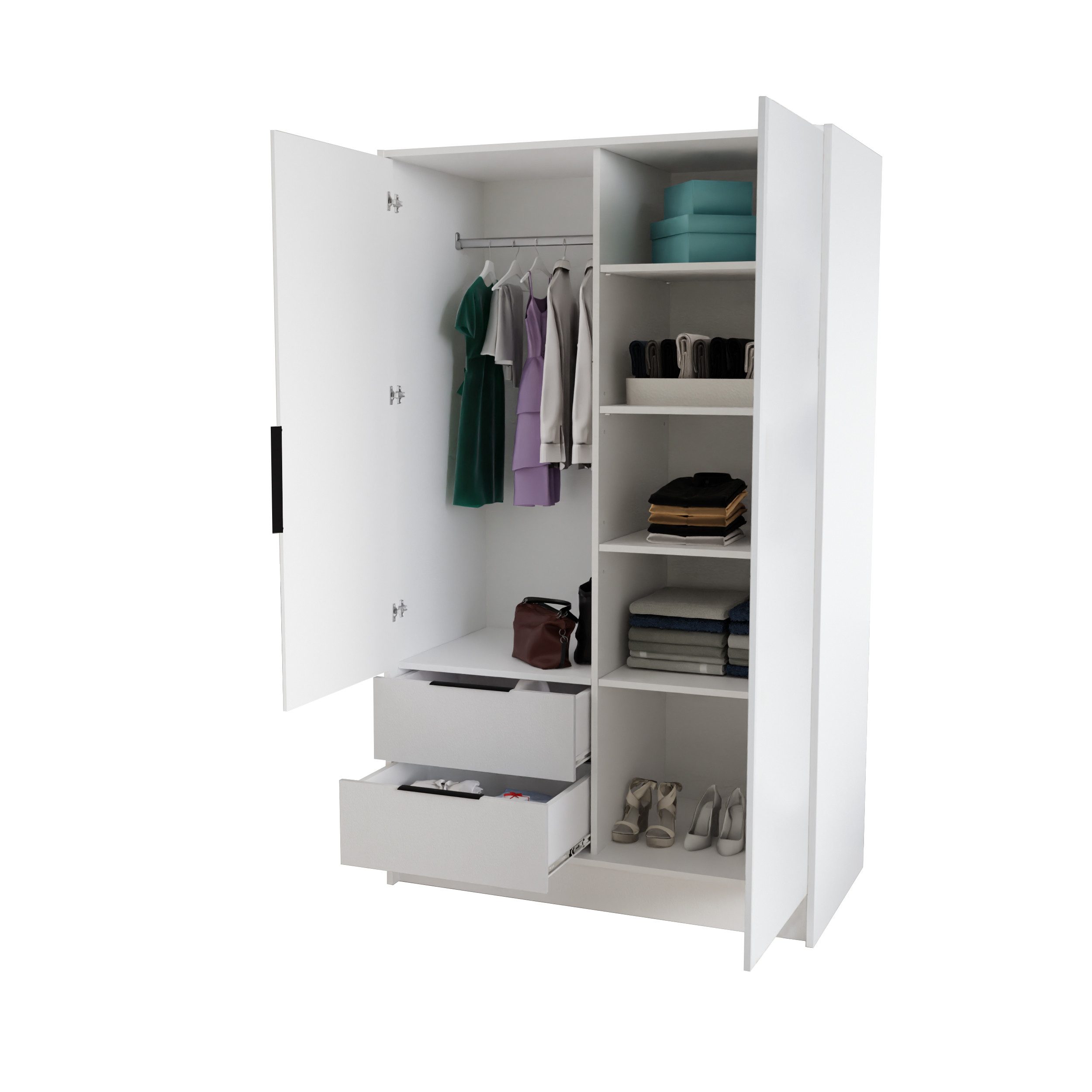 Beautysofa Kleiderschrank NIKO Breite: 100/150/200cm, mit günstig online kaufen