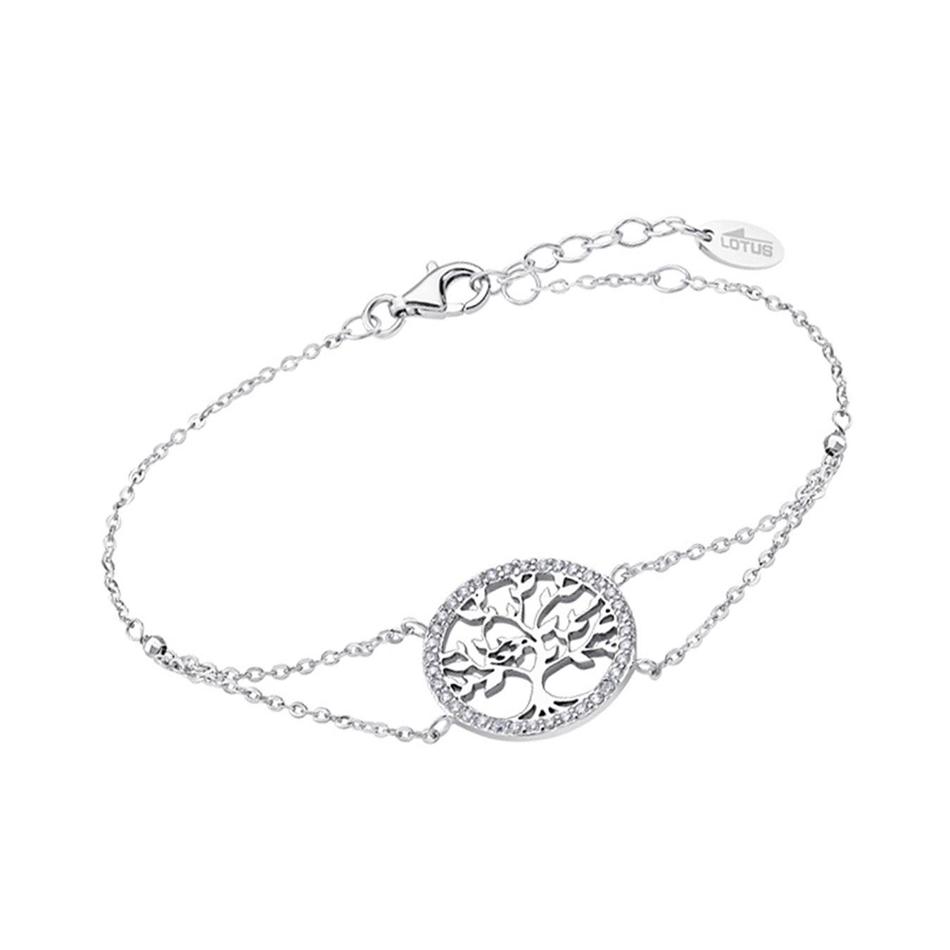 LOTUS SILVER Silberarmband LOTUS Silver Lebensbaum Armband (Armband), Armband Lebensbaum ca. 16cm, 925 Sterling Silber, Farbe: weiß, silber
