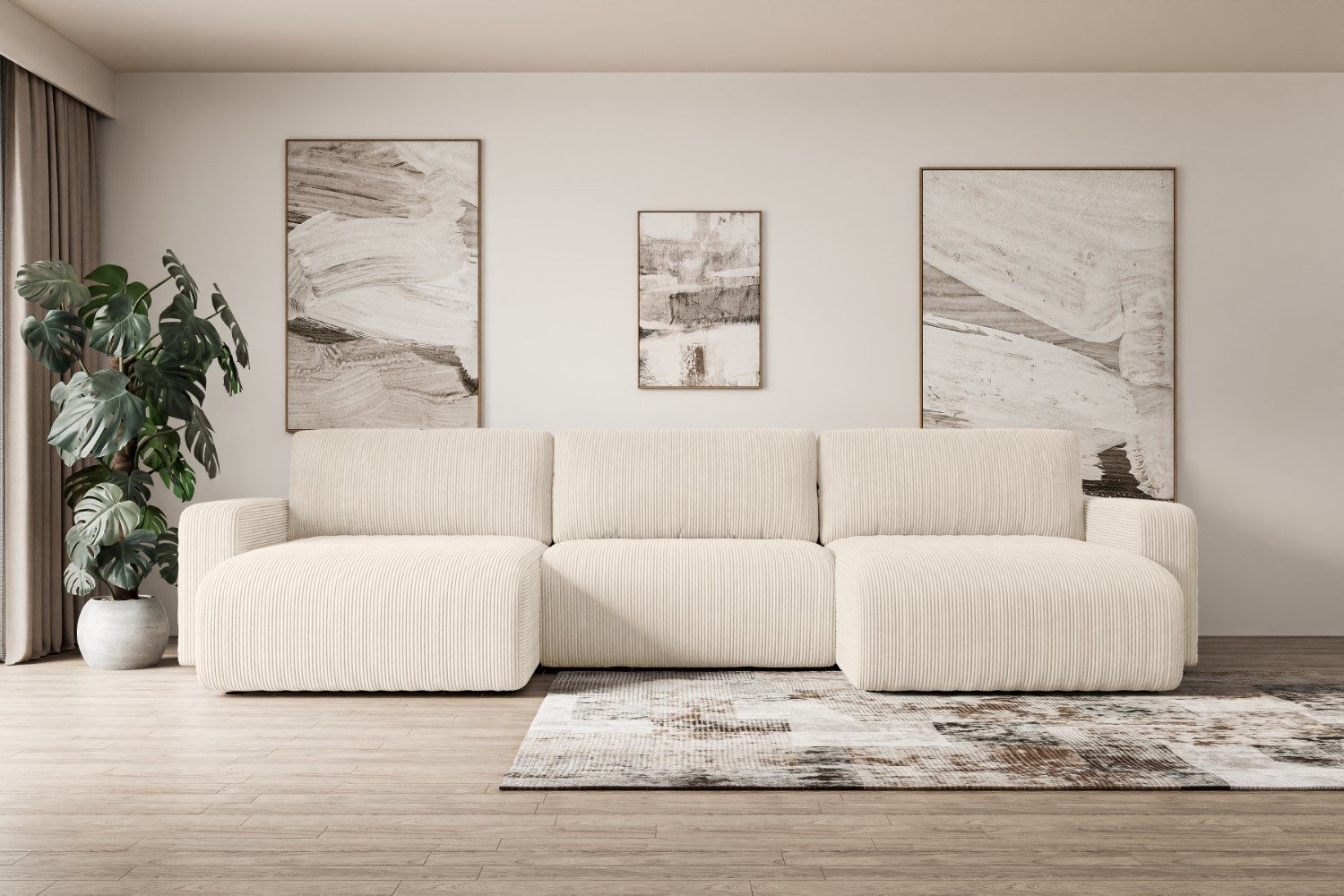 ALTDECOR Wohnlandschaft KLEEA-U, Couch mit Schlaffunktion, Wohnzimmer - Wohnlandschaft, Corner Sofa Bett Eckcouch Couch L-Form Schlafcouch …