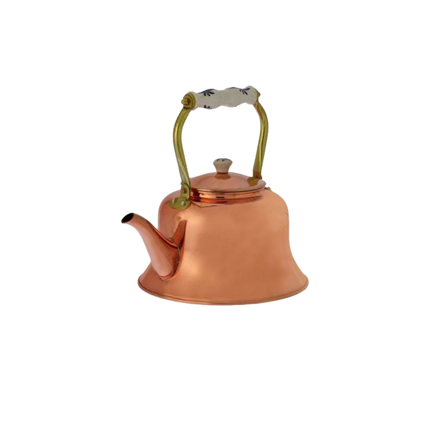 ich-zapfe Wasserkessel Wasserkessel, Teekessel - aus Kupfer, mit Porzellanhenkel, 1,5L