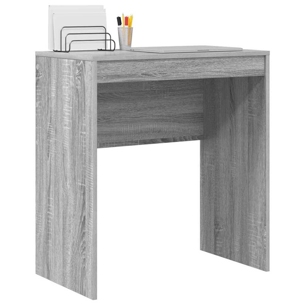 furnicato Schreibtisch 70 x 40 x 76 cm Graues Sonoma, Platzsparender Computertisch mit Massivholz-Rahmen für dein Büro