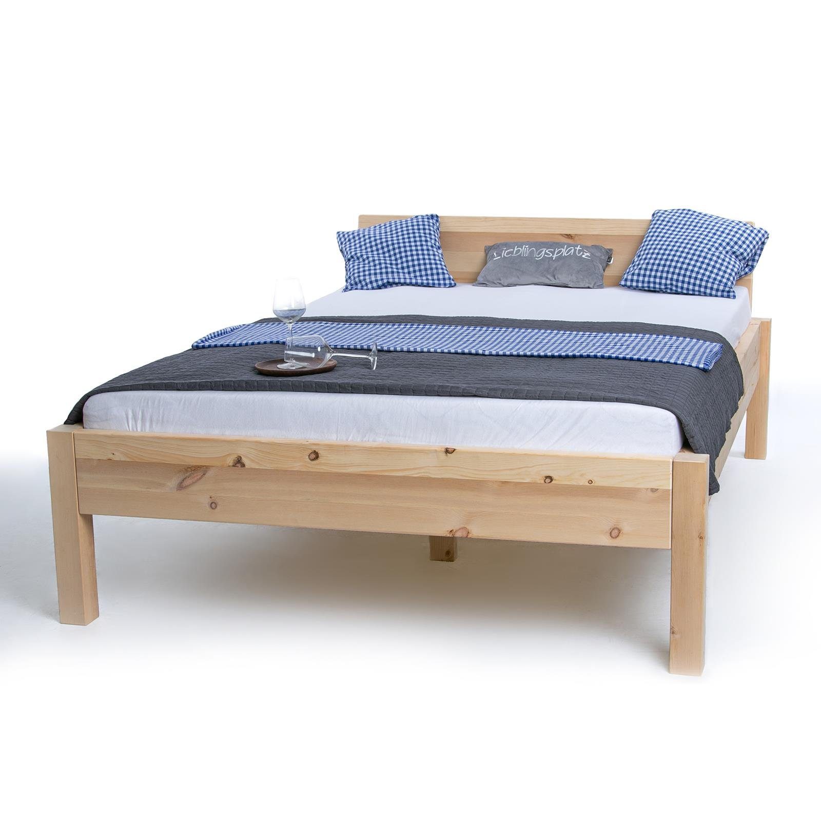 TUGA-Holztech Massivholzbett Zirbenholzbett in vielen Größen "Alpen-Königin"