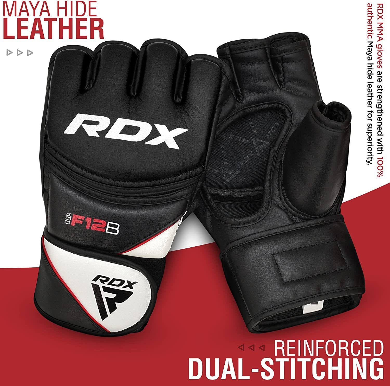 RDX Sports MMA-Handschuhe Kampfsport Professionelle MMA MMA Boxsack Black Handschuhe, Gloves RDX