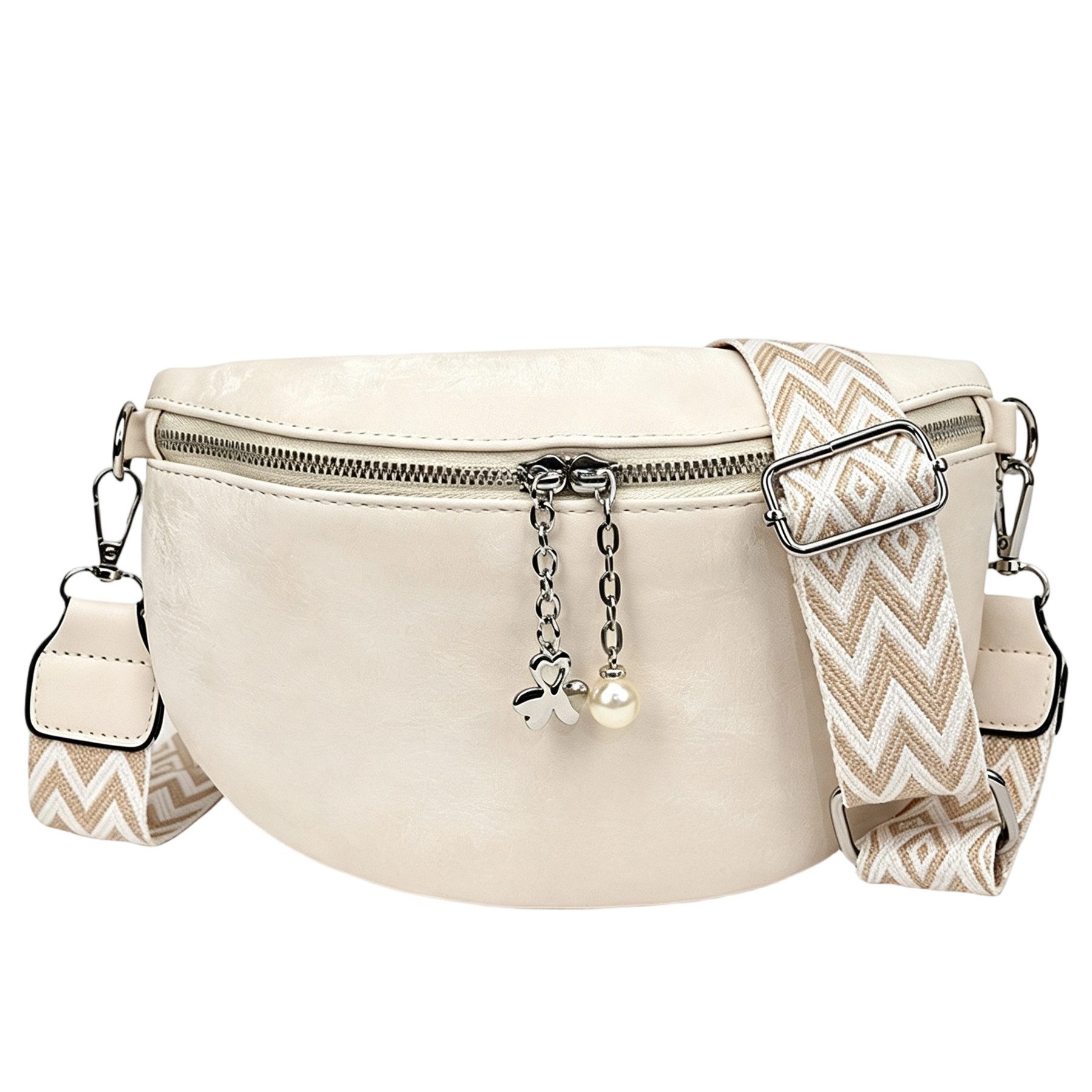 Mutig Umhängetasche Umhängetasche Damen aus PU Leder Bauchtasche Damen Elegante (Crossbag Leichte Gürteltasche mit Breitem Verstellbaren, Gurt Crossbody Bag mit Fächern, Wasserabweisend Moderne Taschen), Für Reisen, Outdoor-Aktivitäten, den Weg zur Arbeit und den Alltag
