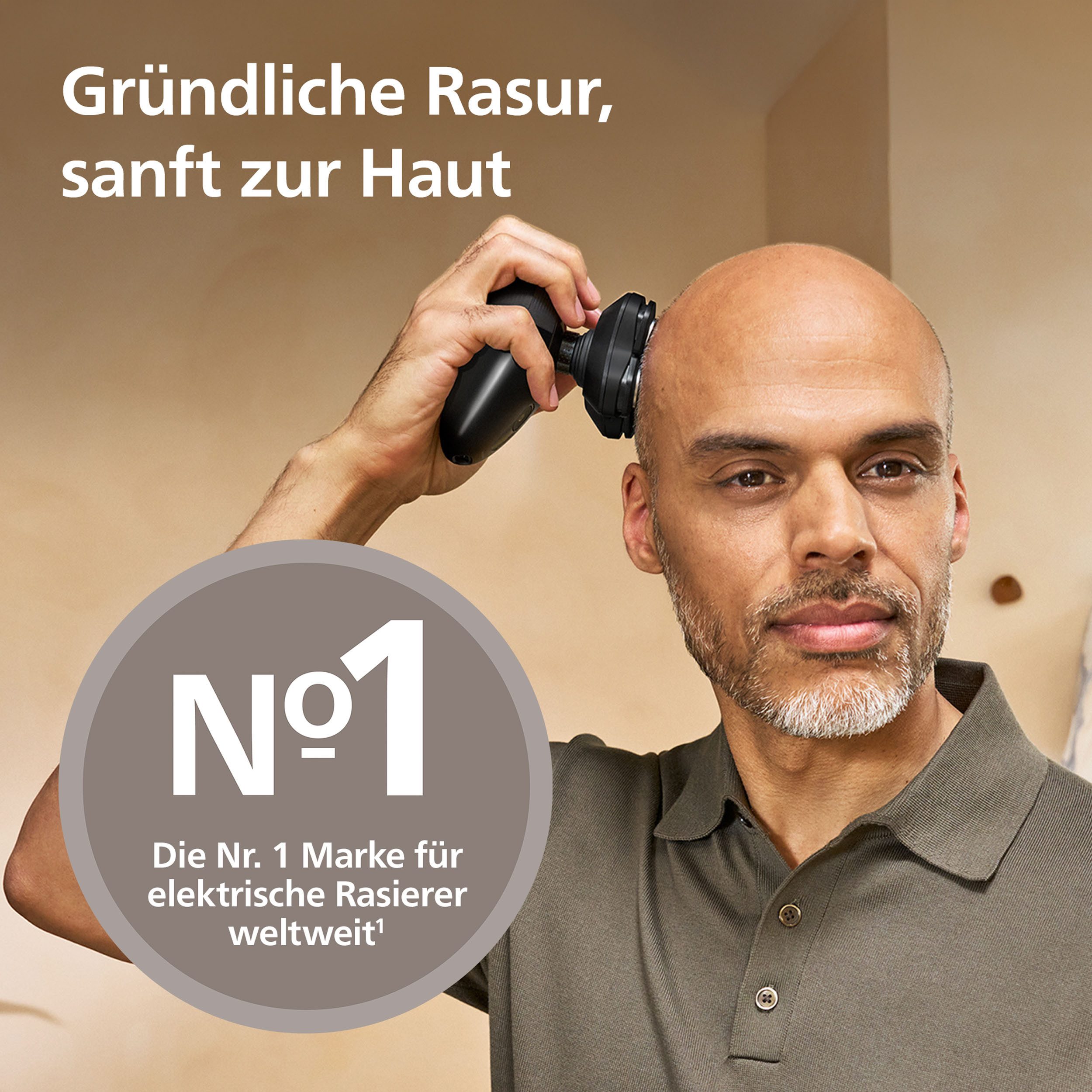 Philips Glatzen-Rasierer HS5980/15, Haarschneider mit 36 ComfortCut-Klingen, nass und trocken verwendbar