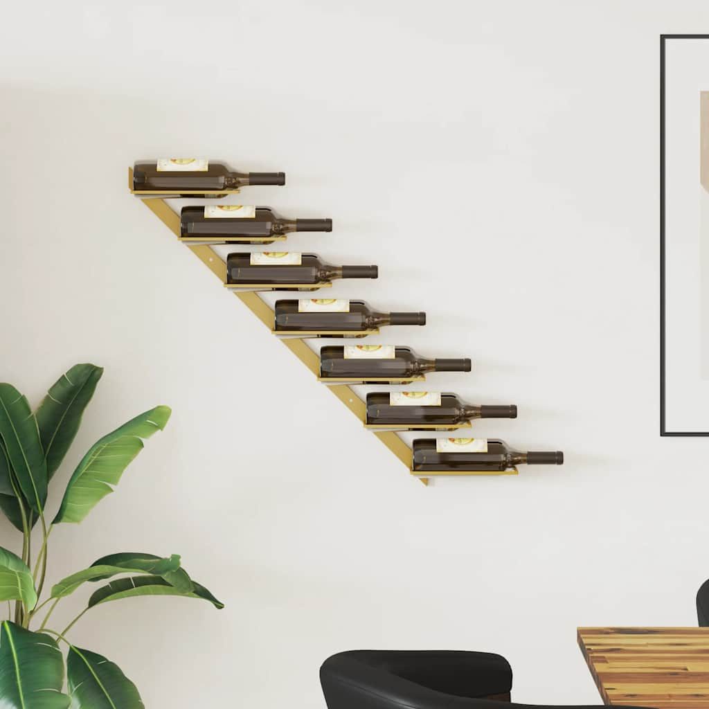 furnicato Weinregal Wand-Metall 88 x 8 x 72 cm Golden, 1-tlg.