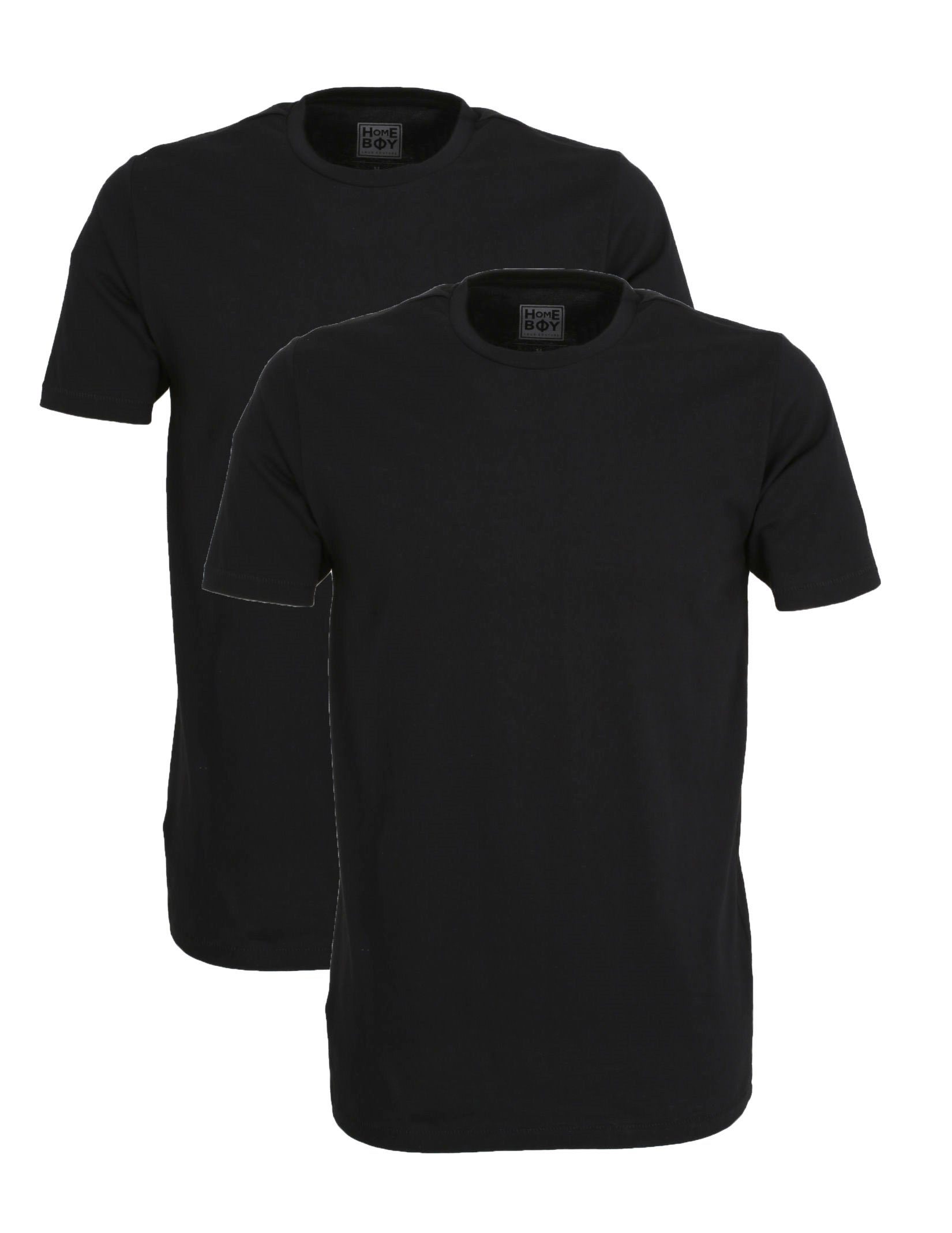 Home Boy Unterhemd (2-St) Doppelpack Rundhals Ausschnitt schwarz