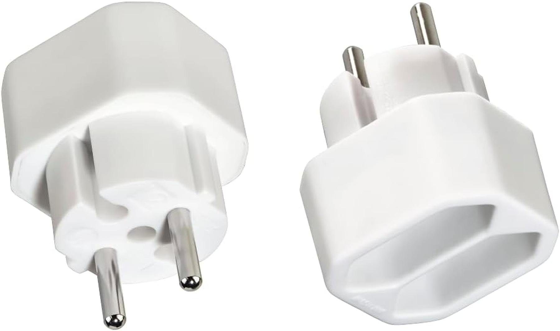 2-fach erhöhter Eurostecker Steckdosenadapter Mehrfachstecker Hama Adapter, Doppel Berührungsschutz,Multistecker,Kombisteckdose Steckdose