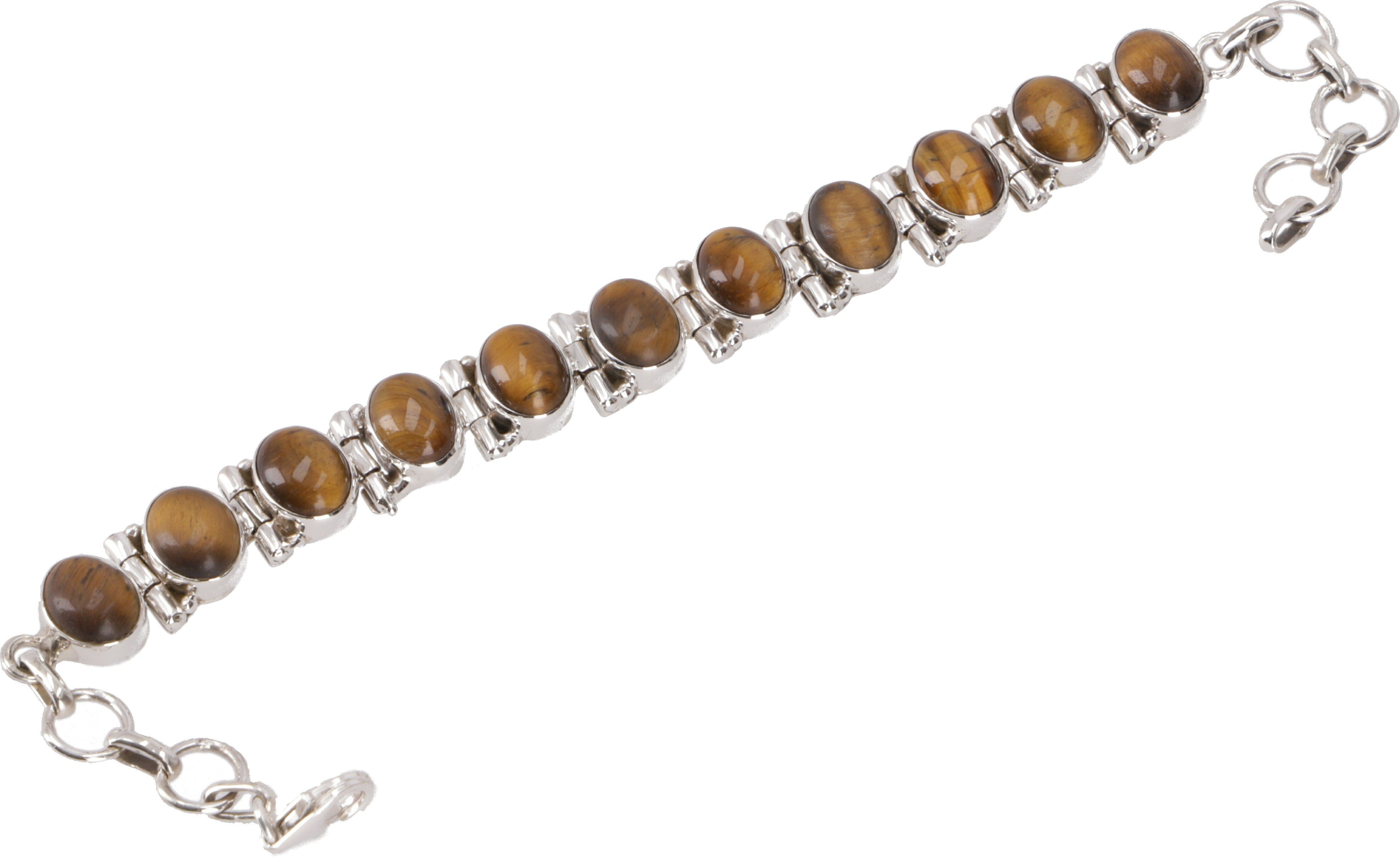 Guru-Shop Armreif Indisches Boho Silber Armband - Tigerauge