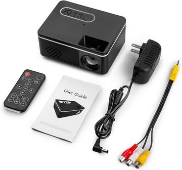 yozhiqu 1080P Full MINI LED Projektor - Heimkino, 3D Beamer Beamer (Unterstützt TV, 360XBOX, Laptop - Anschlüsse: AV/VGA/USB/TF/HDMI)
