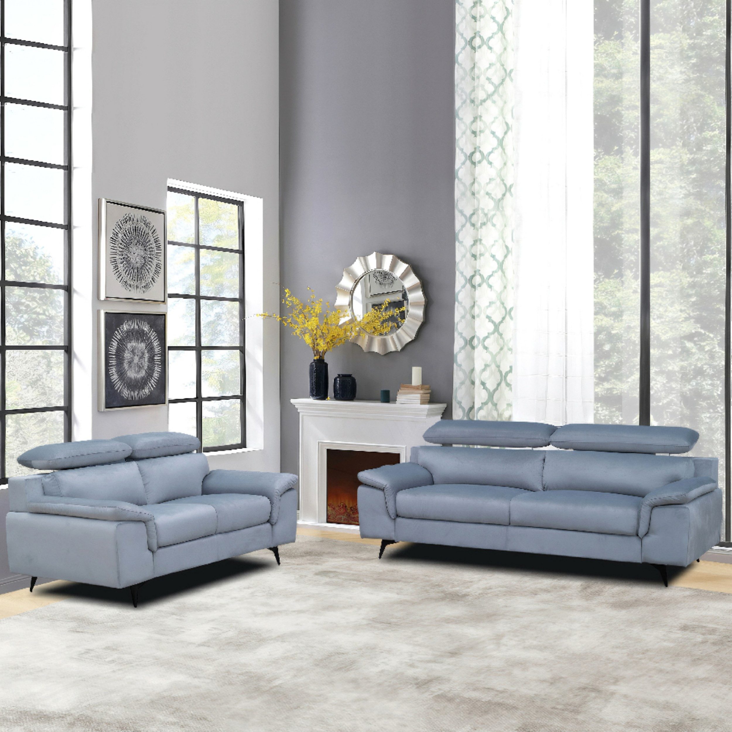 Happy Home Sofa Schlicht Modern Sofaset 2tlg. Couchgarnitur 3-2-Sitzer