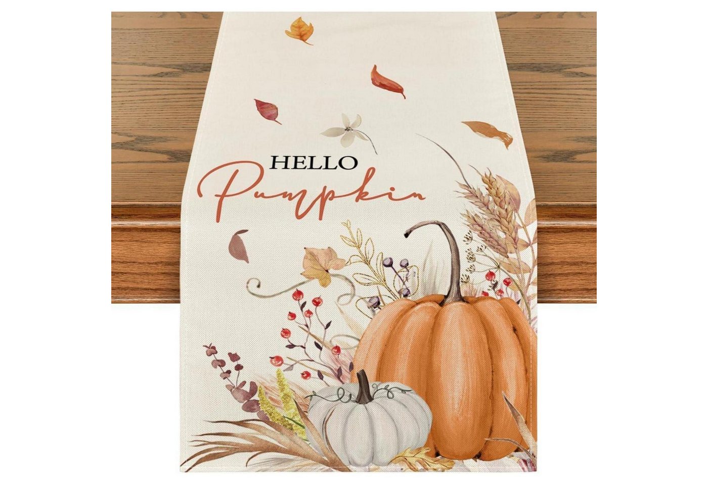 LuxusKollektion Tischläufer Tischläufer Herbst Blumen Blätter Kürbisse Dekoration 40x140 cm