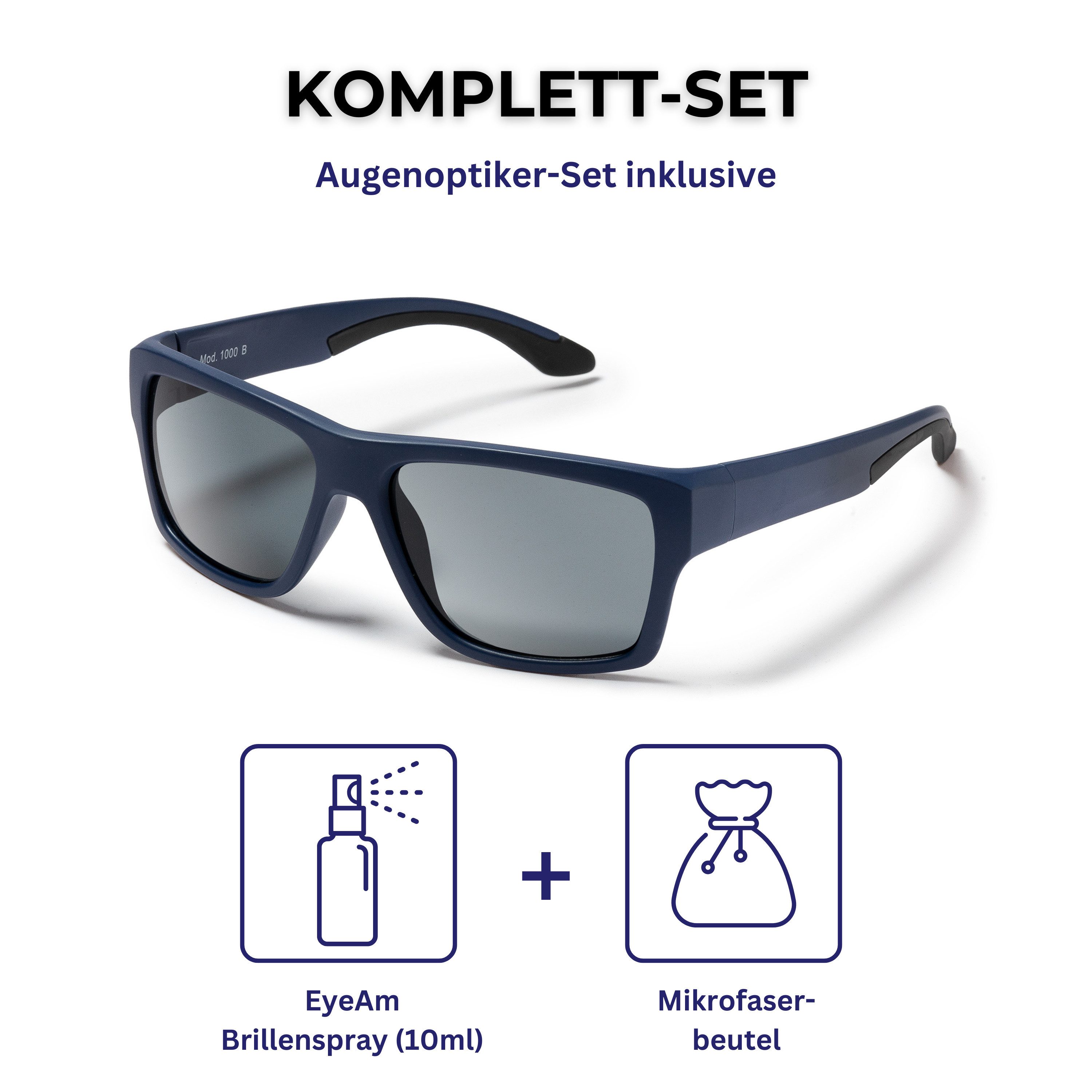 EyeAm Sonnenbrille, Polarisierte Gläser & Ultraleicht, Schwimmfähig, Sportbrille Modell: 1000