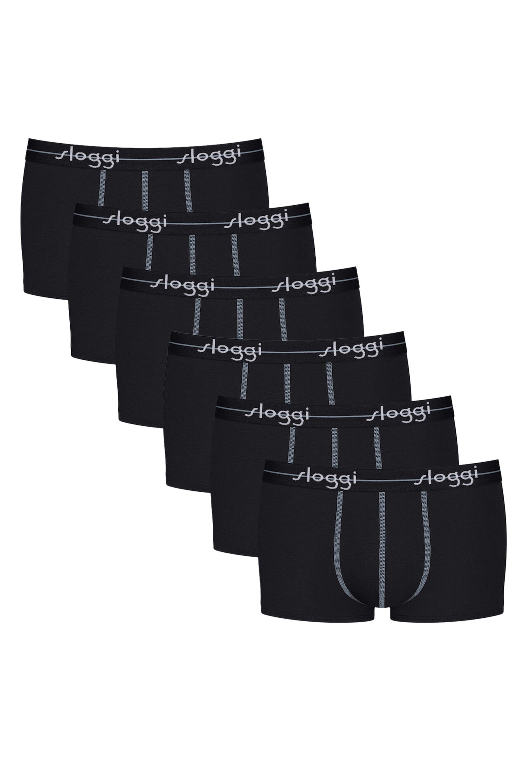 Sloggi Retro 6-St) Pant Taillenband Extra Baumwolle - Pack 6er / weiches Start Schwarz Boxer Ohne Hipster Eingriff - - (Spar-Set