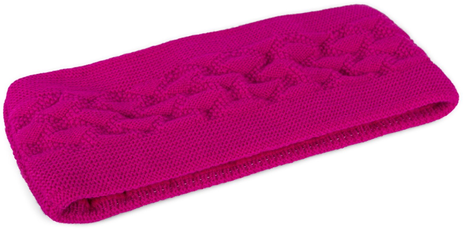 styleBREAKER Stirnband (1-St) Strick Stirnband mit Rauten Muster Pink