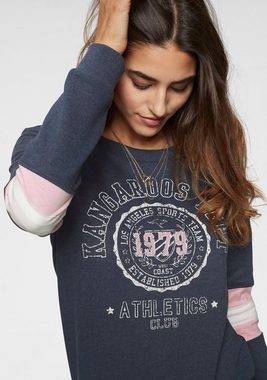 KangaROOS Sweatshirt mit sportlichen Kontrasteinsätzen am Ärmel