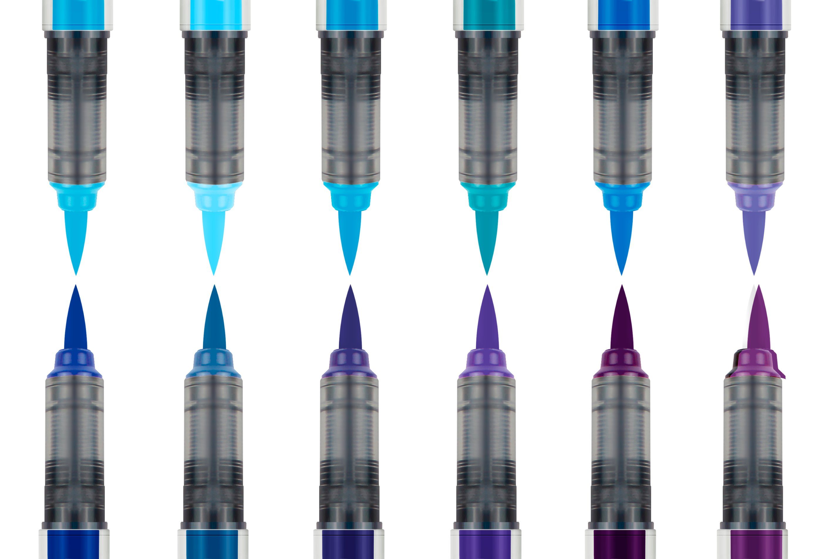 Farben PRO karin Pinselstift Blau 12 Brushmarker Set,