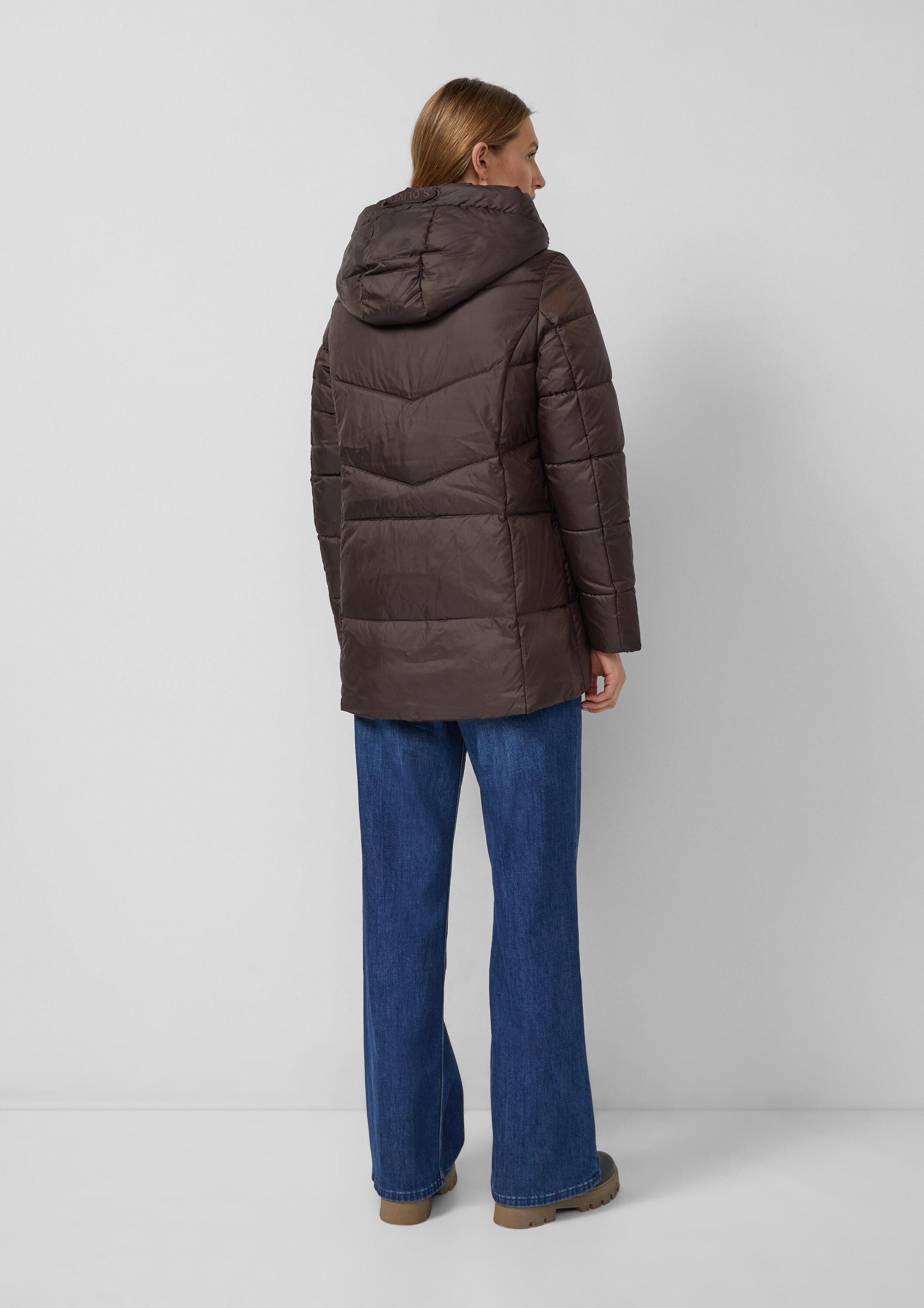 s.Oliver Winterjacke Outdoor-Jacke Steppjacke mit Stehkragen und Kapuze