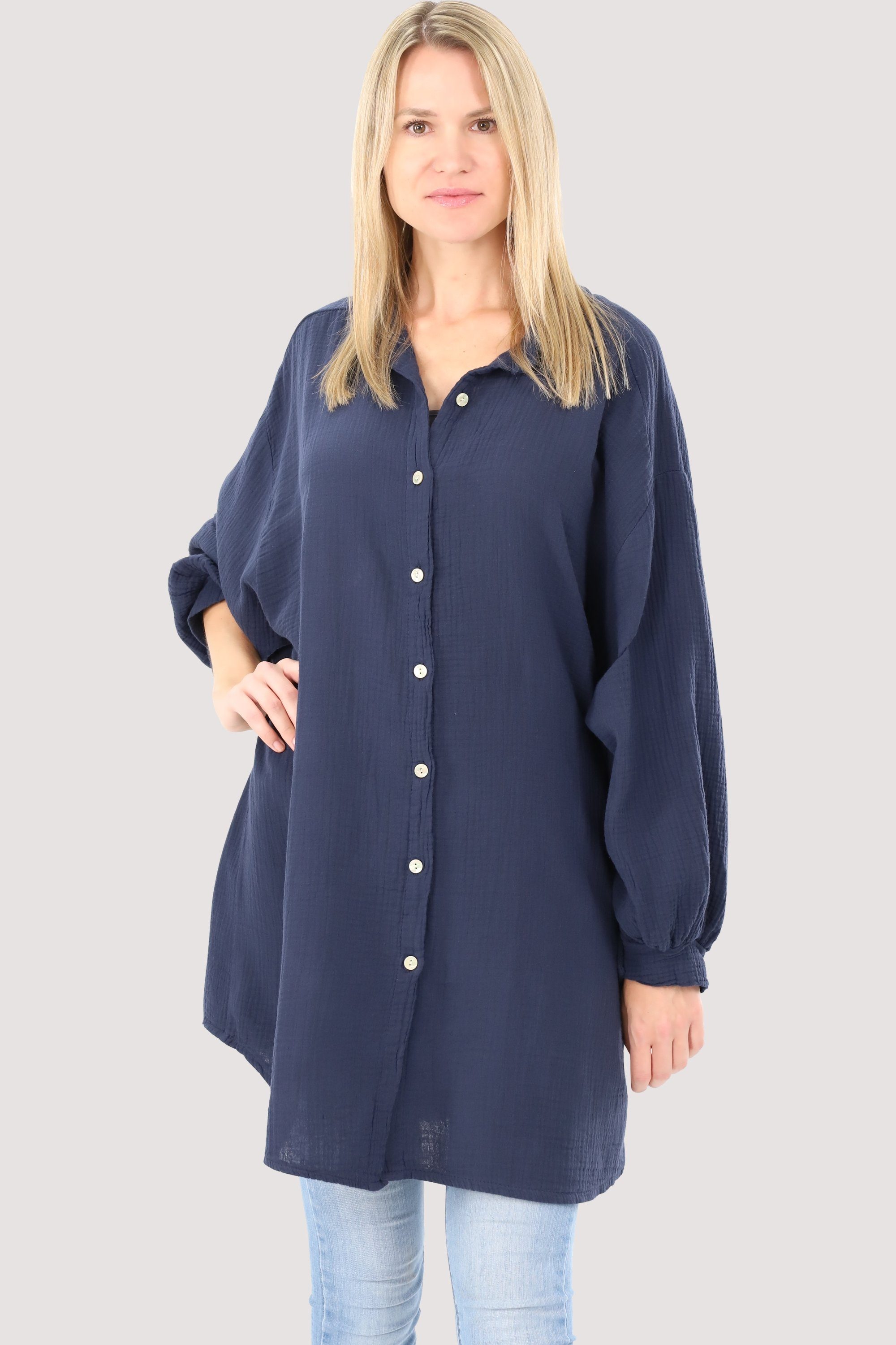 malito more than fashion Hemdbluse 20914 weicher Musselinstoff - Einheitsgr günstig online kaufen