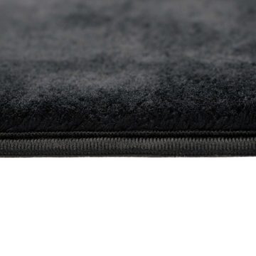 Hochflor-Teppich Schön weicher Uni Wohnzimmerteppich in schwarz, Teppich-Traum, rechteckig, Höhe: 16 mm