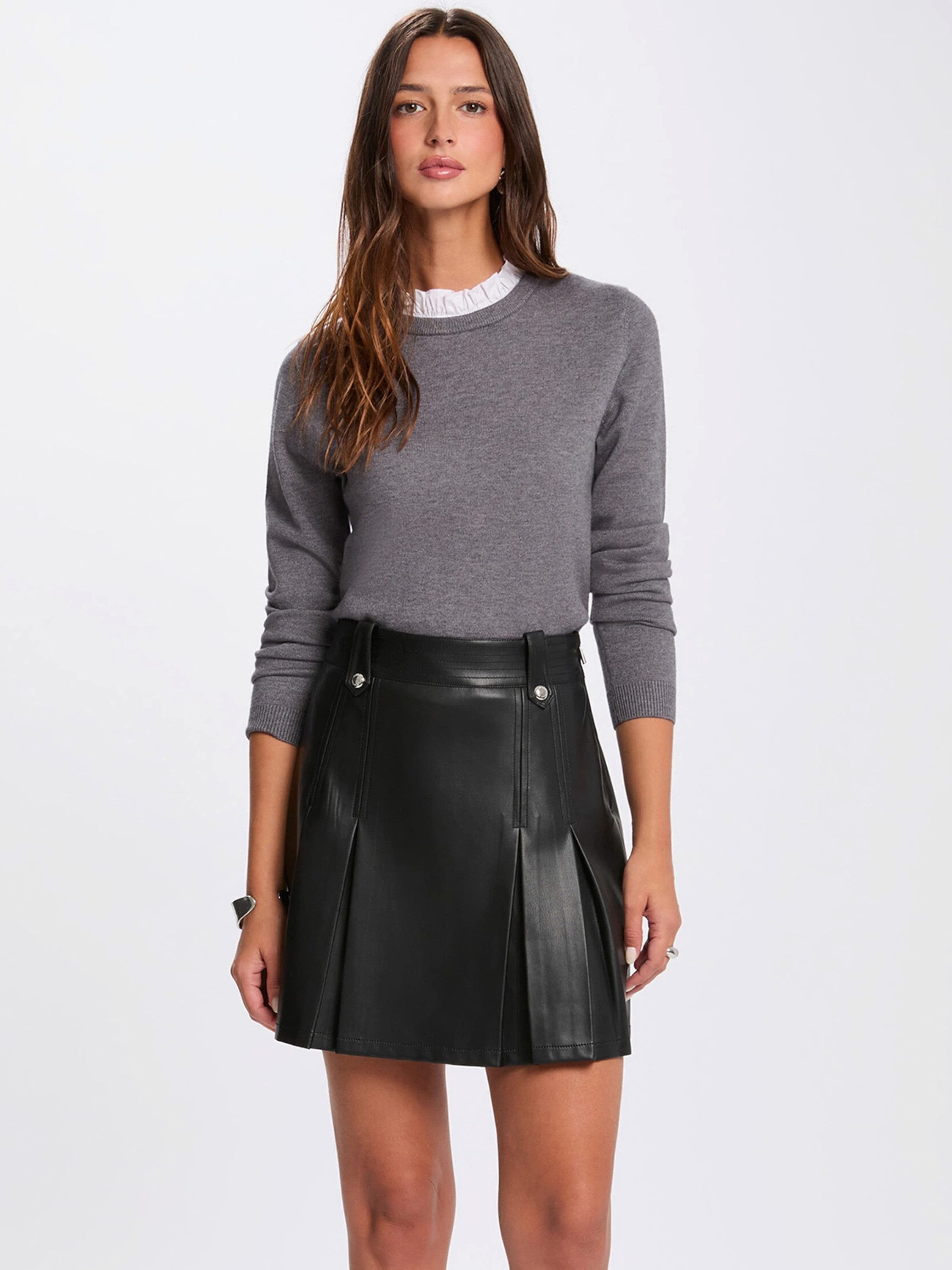 MORGAN Stehkragenpullover 261-MCRISTIE (1-tlg) Rüschen