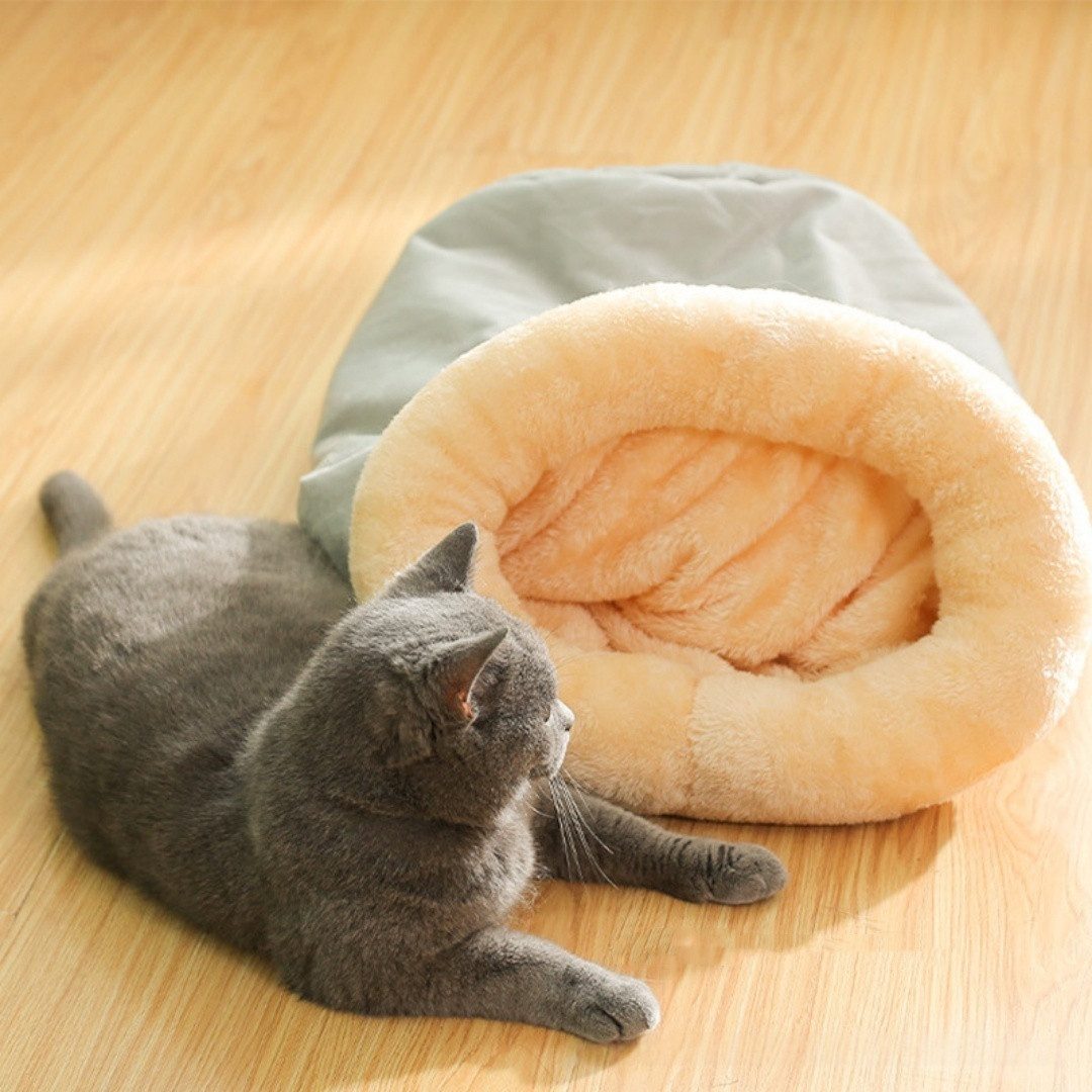 Ledander Tierbett Katzenschlafsack für den Innenbereich,Katzenbett für Katzen, Winter Haustierschlafsack,Selbstwärmender Schlafsack für Haustiere – Bild 3 von 4