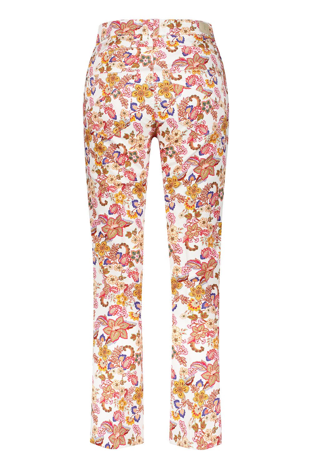 Atelier GARDEUR Bootcut-Jeans ZURI123-646561-4033 rosa mit floralem Muster, Slim Fit Bootcut Floral bedruckter Stoff mit elastischem Baumwoll-Stretch und 5-Pocket