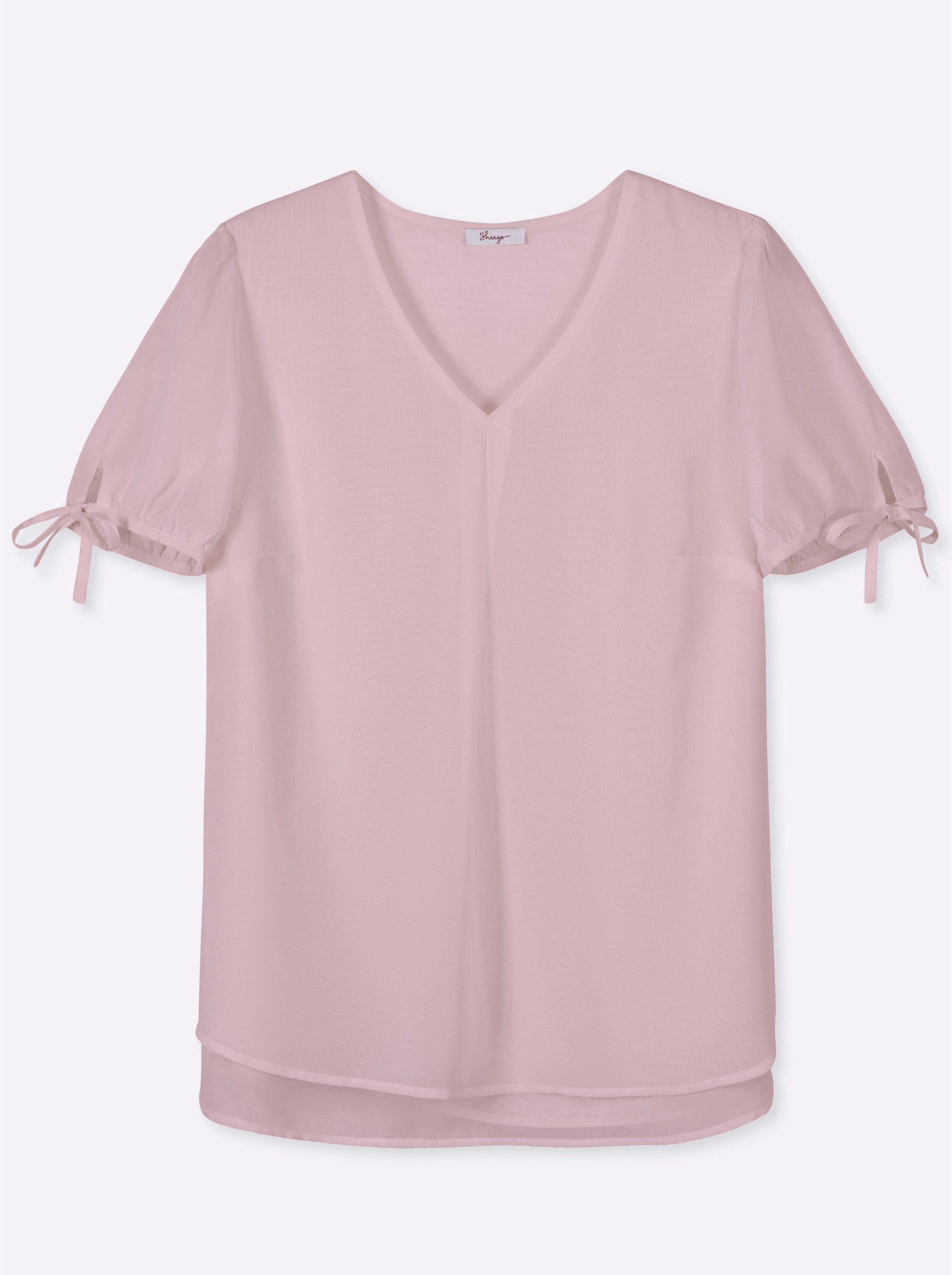 Klassische Bluse Tunika Kurzarm