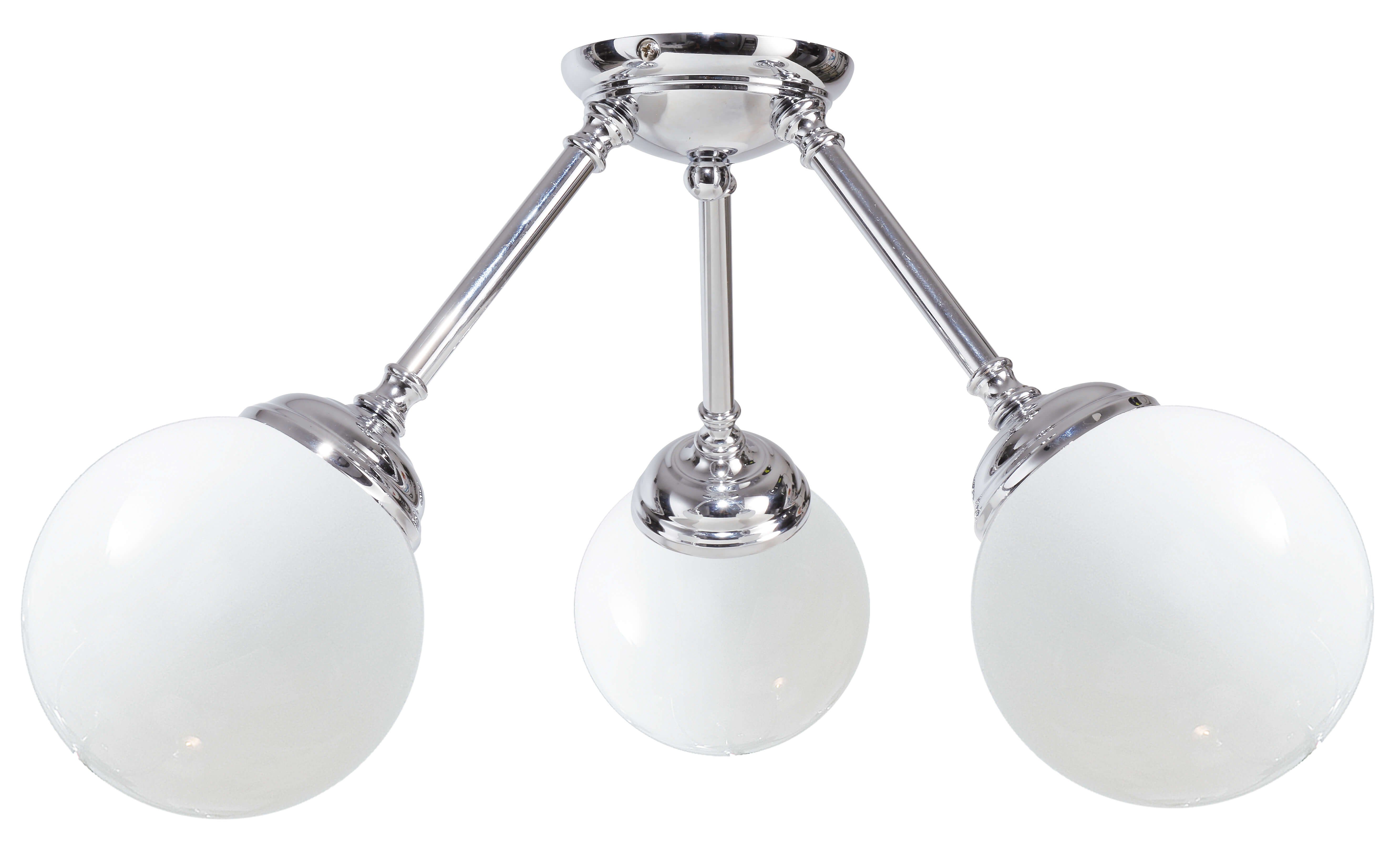 Licht-Erlebnisse Deckenleuchte SATURNO, ohne Leuchtmittel, Deckenleuchte Silber Weiß retro Premium Wohnzimmer Flur Lampe