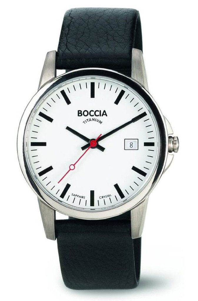 Boccia Quarzuhr, 12-Stunden-Zifferblatt, Datumsanzeige, Saphirglas, Wasserdicht