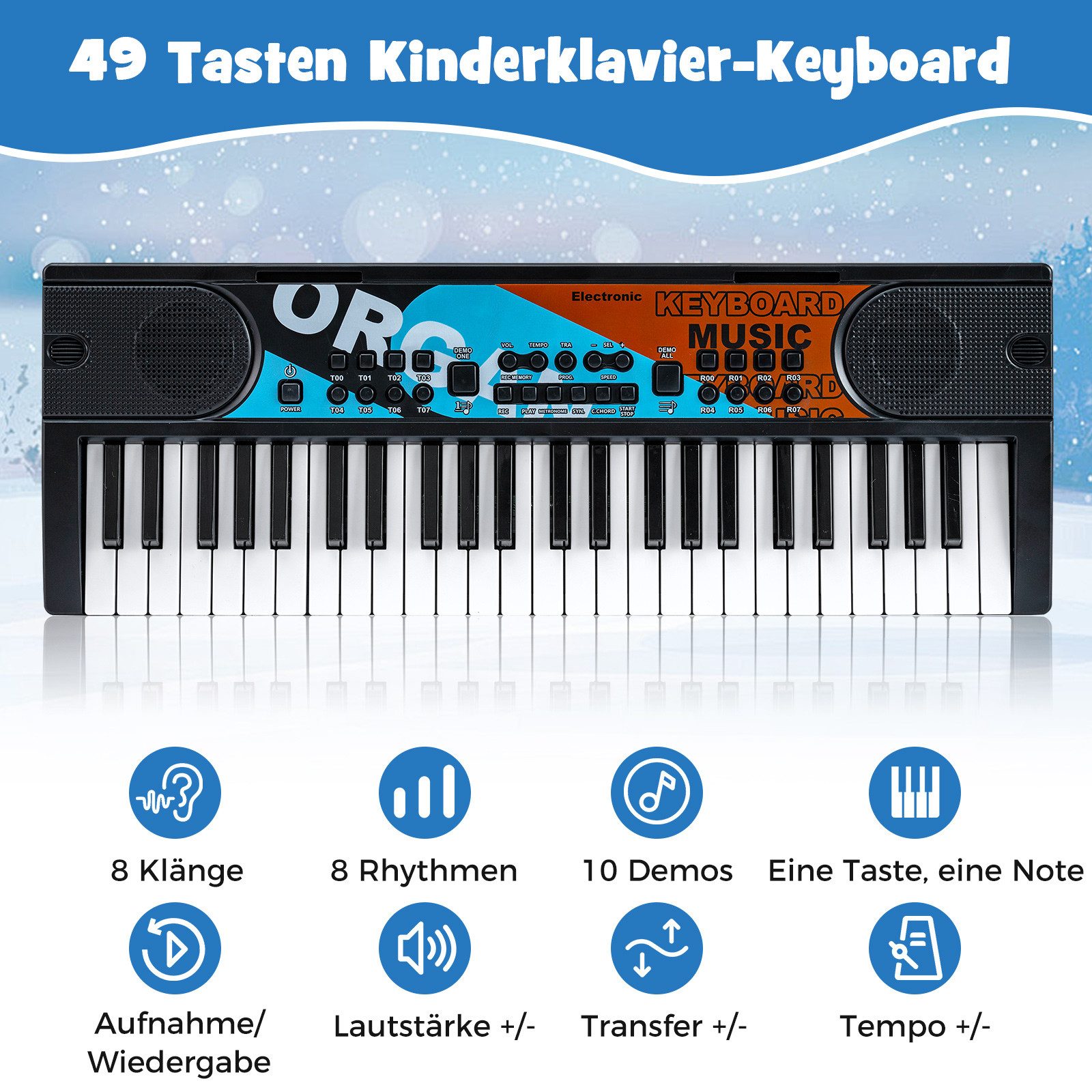 COSTWAY Home-Keyboard (1-St), Kinder Klavier Keyboard, Musikinstrument-Spielzeug, für Kinder