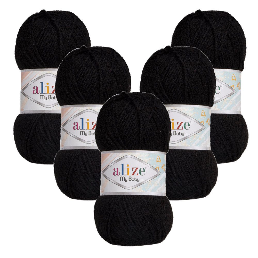 Alize 5 x ALIZE My Baby Häkelwolle, 750 m, Handstrickgarn,Für Allergiker,Yarn