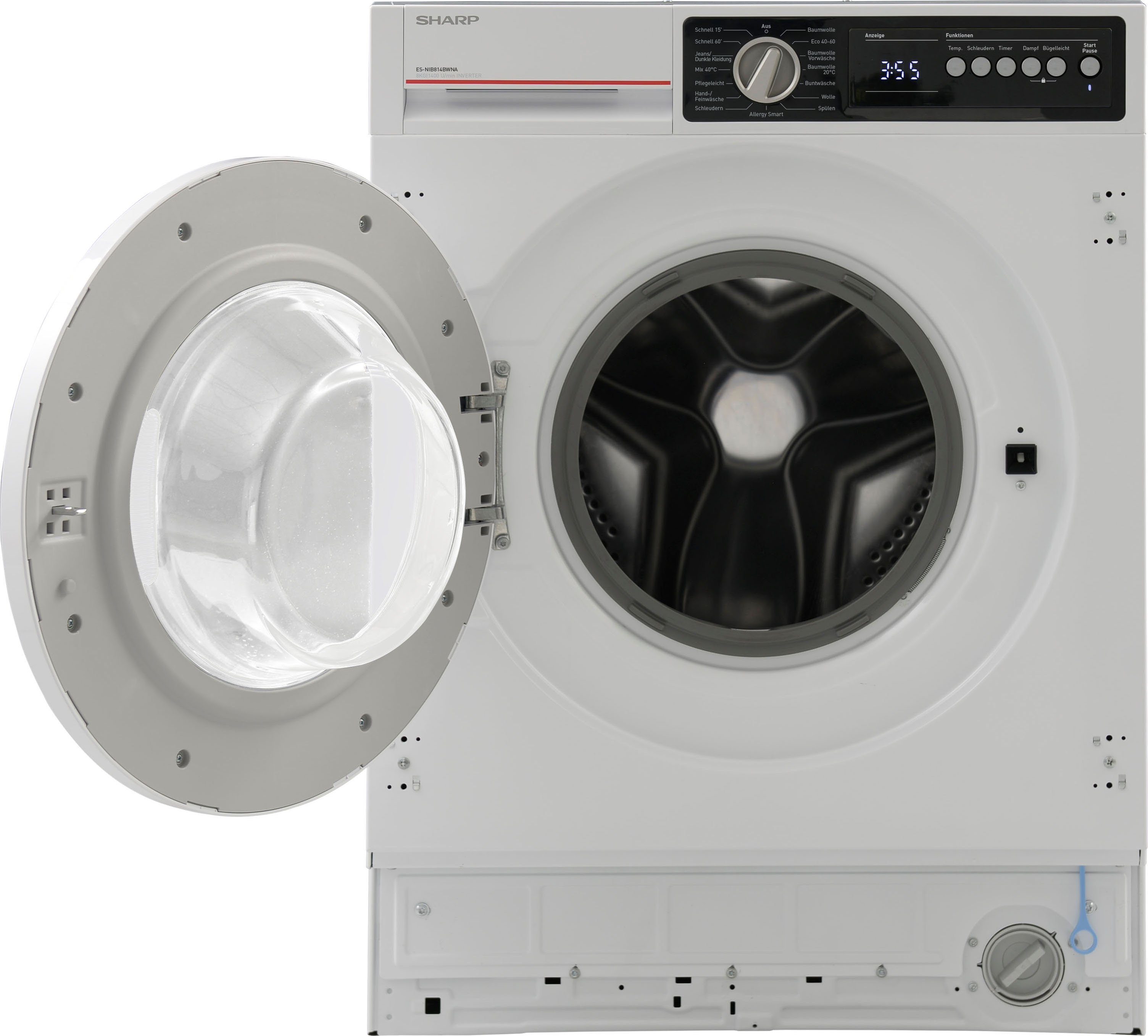 Sharp Einbauwaschmaschine 1400 kg, U/min ES-NIB814BWNA-DE, 8