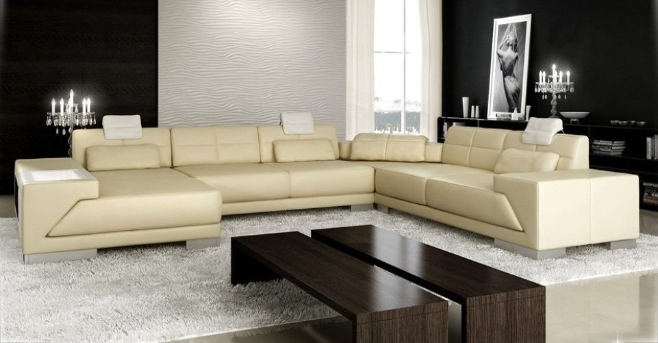 Wohnzimmer Sofa Polster Form Ecksofa, Ecksofa Braun Ecke JVmoebel Couch U Design