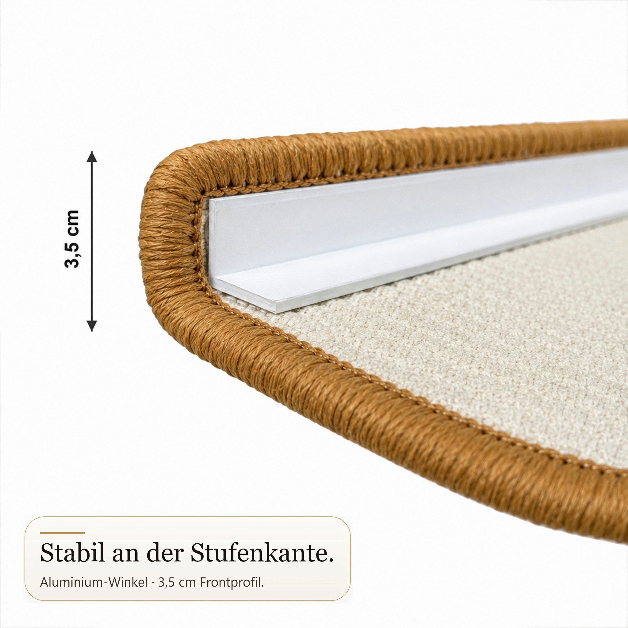 Floordirekt Stufenmatte Goa mit Winkelprofil & Klebestreifen, 100 % Sisal – Bild 3 von 5