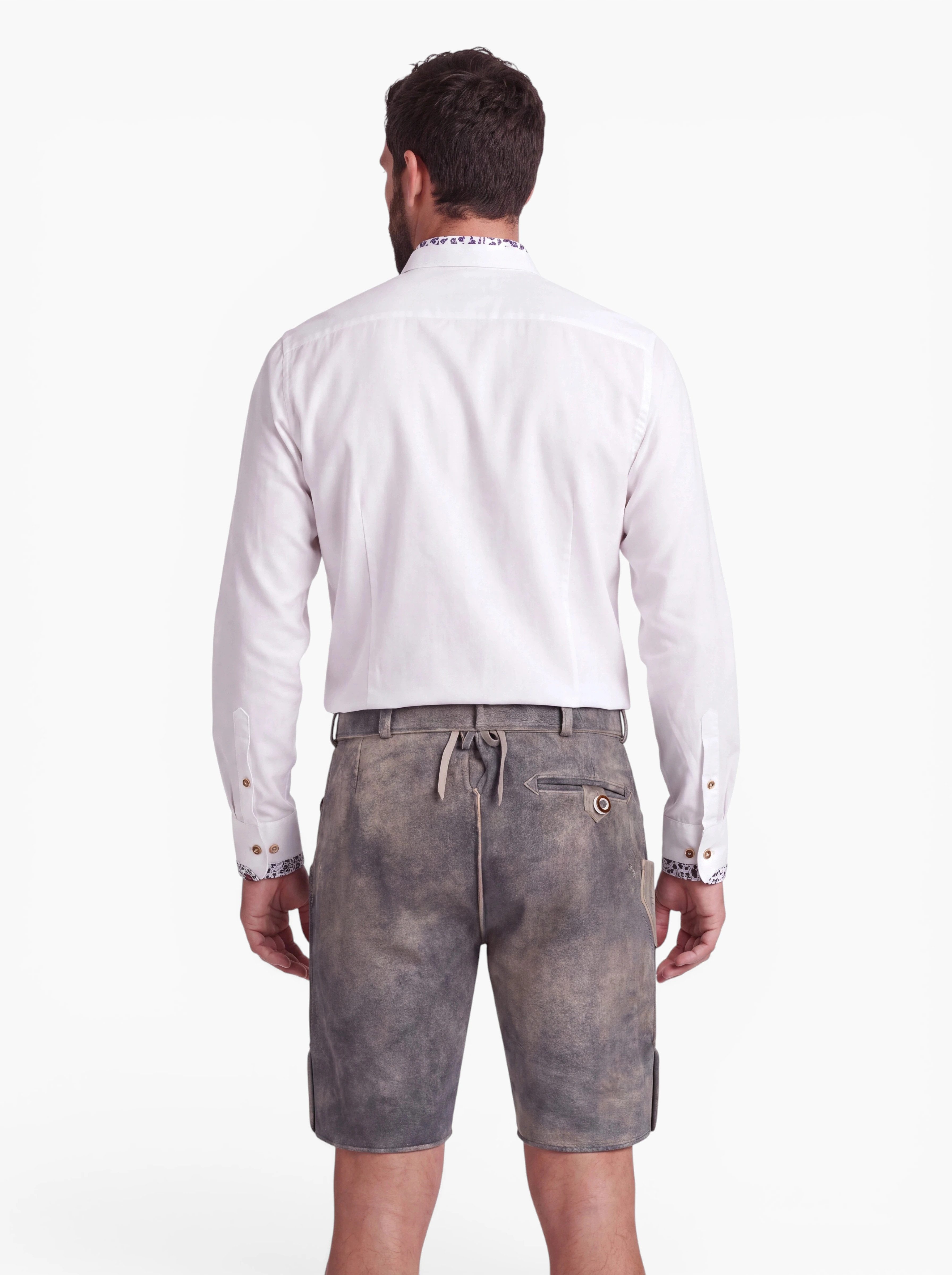 KRÜGER BUAM Trachtenlederhose Berno Mit traditioneller Stickerei und Gürtel – Bild 4 von 5
