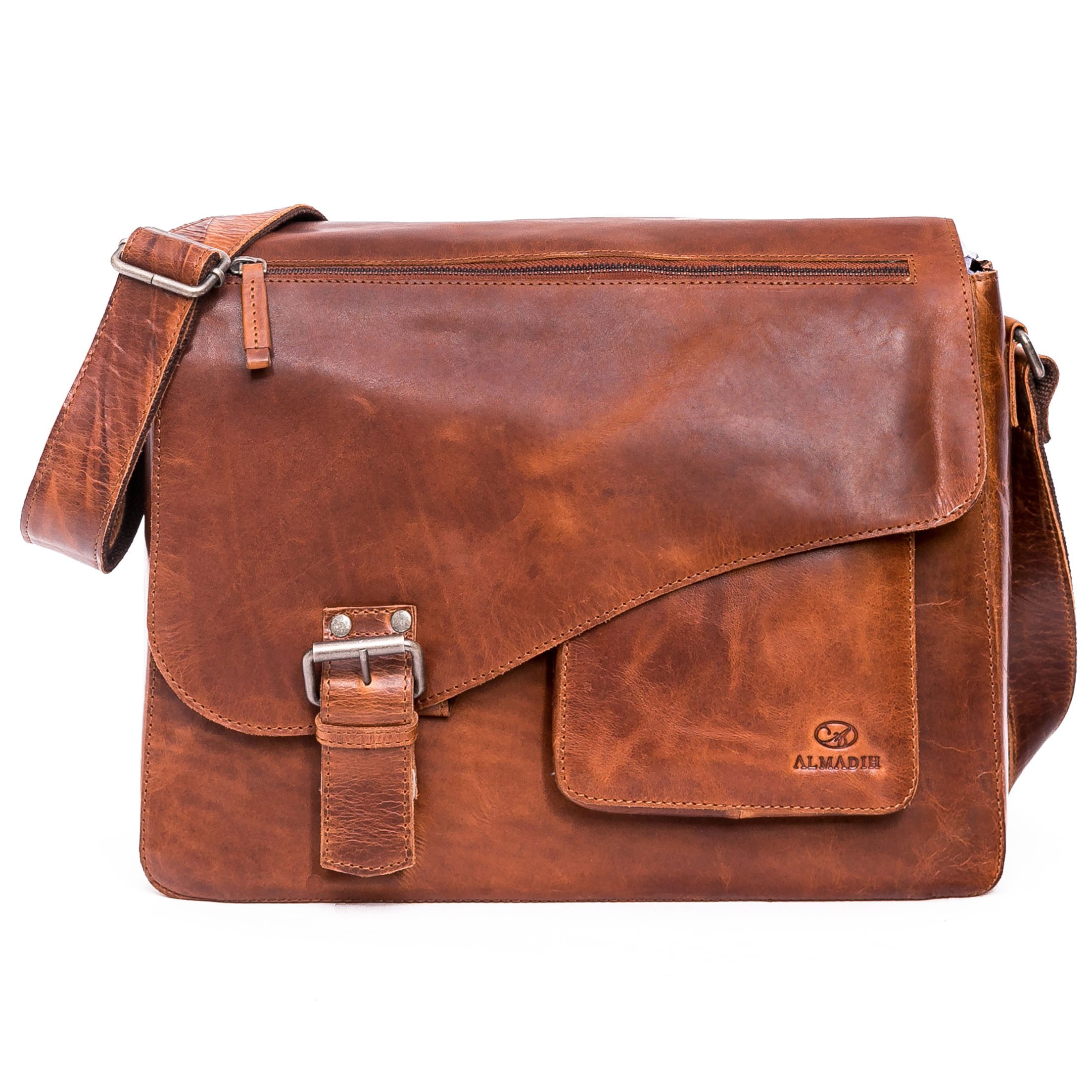 Umhängetasche JON N°2 Ledertasche mit Laptop Fach 15 Zoll Aktentasche Messenger