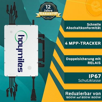 enprovesolar Solaranlage 2000W Balkonkraftwerk Komplettset inkl. 500W Solarmodule, 2000,00 W, Hoymiles HMS-1800W-4T Wechselrichter und Wielandstecker