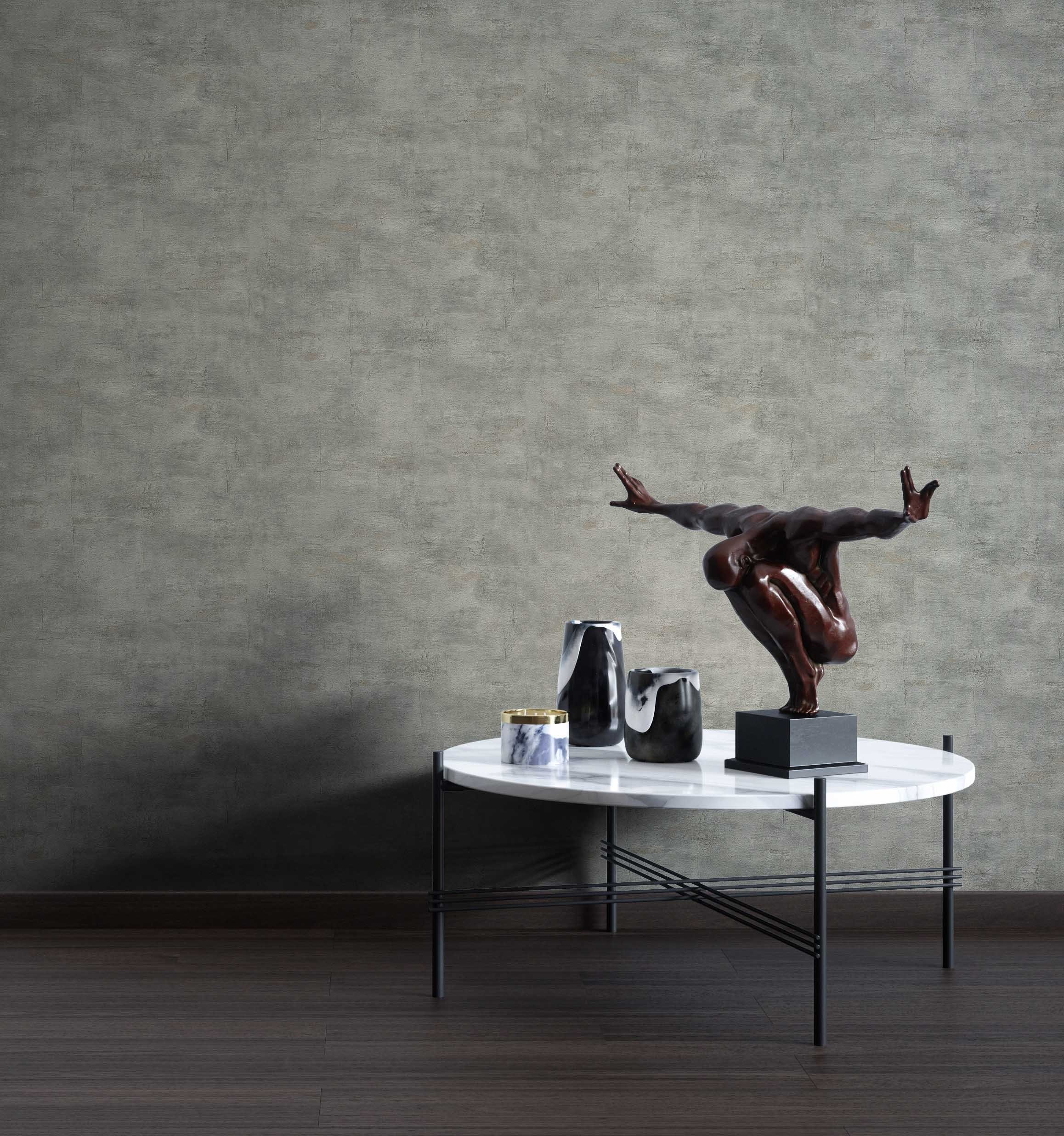 Newroom Vliestapete Gesso Escuro Tapete Putz,Beton, Anthrazit Tapete Uni Pu günstig online kaufen