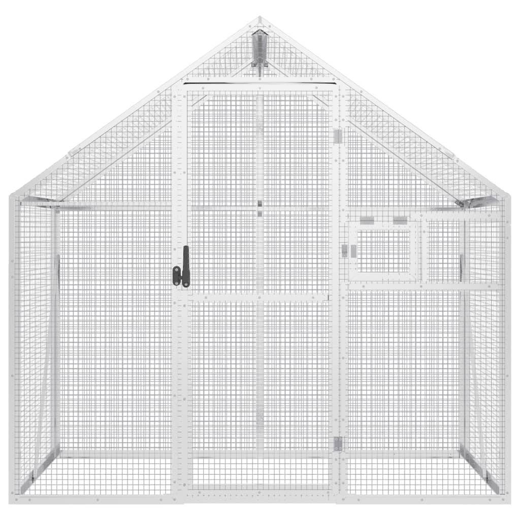 vidaXL Voliere 179 x 1 x 185 m Voliere Silbern 179x100x185 cm Aluminium