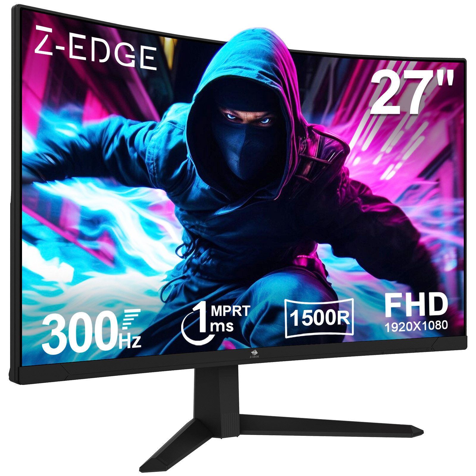 Z-EDGE LED Curved-Gaming-Monitor (69 cm/27 ", 1920 x 1080 px, FHD, 1 ms Reaktionszeit, 300 Hz, LCD)