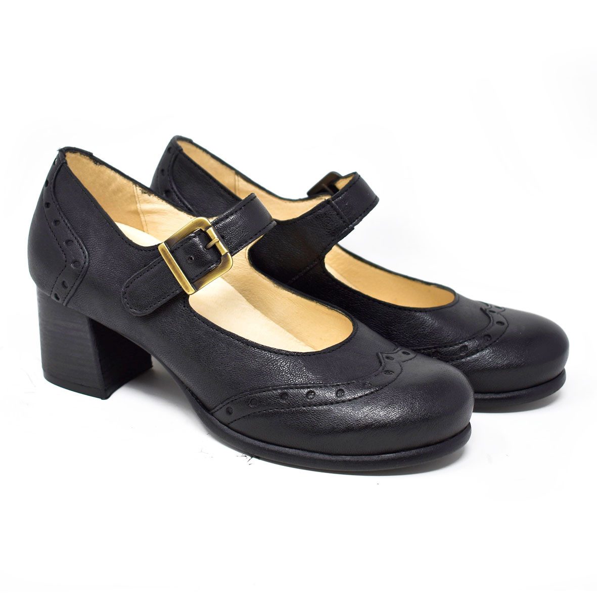 Claudio Nero Noite Komfort Pumps aus Glattleder mit Wechselfußbett Pumps