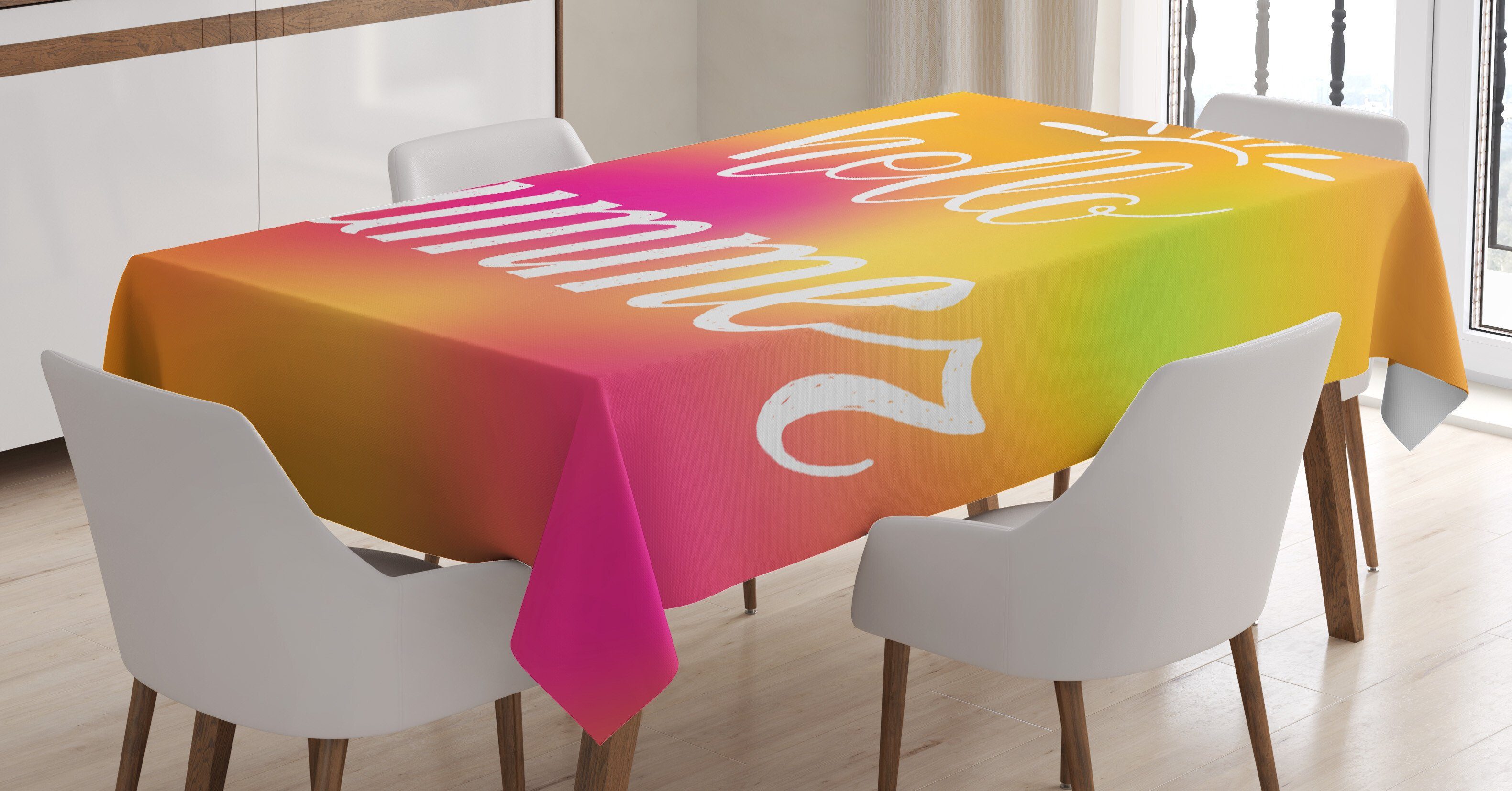Abakuhaus Tischdecke Farbfest Waschbar Für den Außen Bereich geeignet Klare Farben, Zitat Abstrakte Bunte Sommer