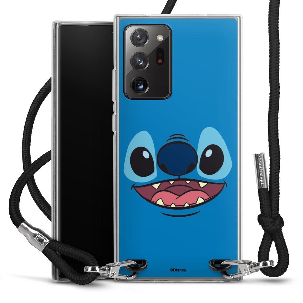 DeinDesign Handyhülle Lilo & Stitch Disney Offizielles Lizenzprodukt Stitch Closeup, Samsung Galaxy Note 20 Ultra Handykette Hülle mit Band Cover mit Kette