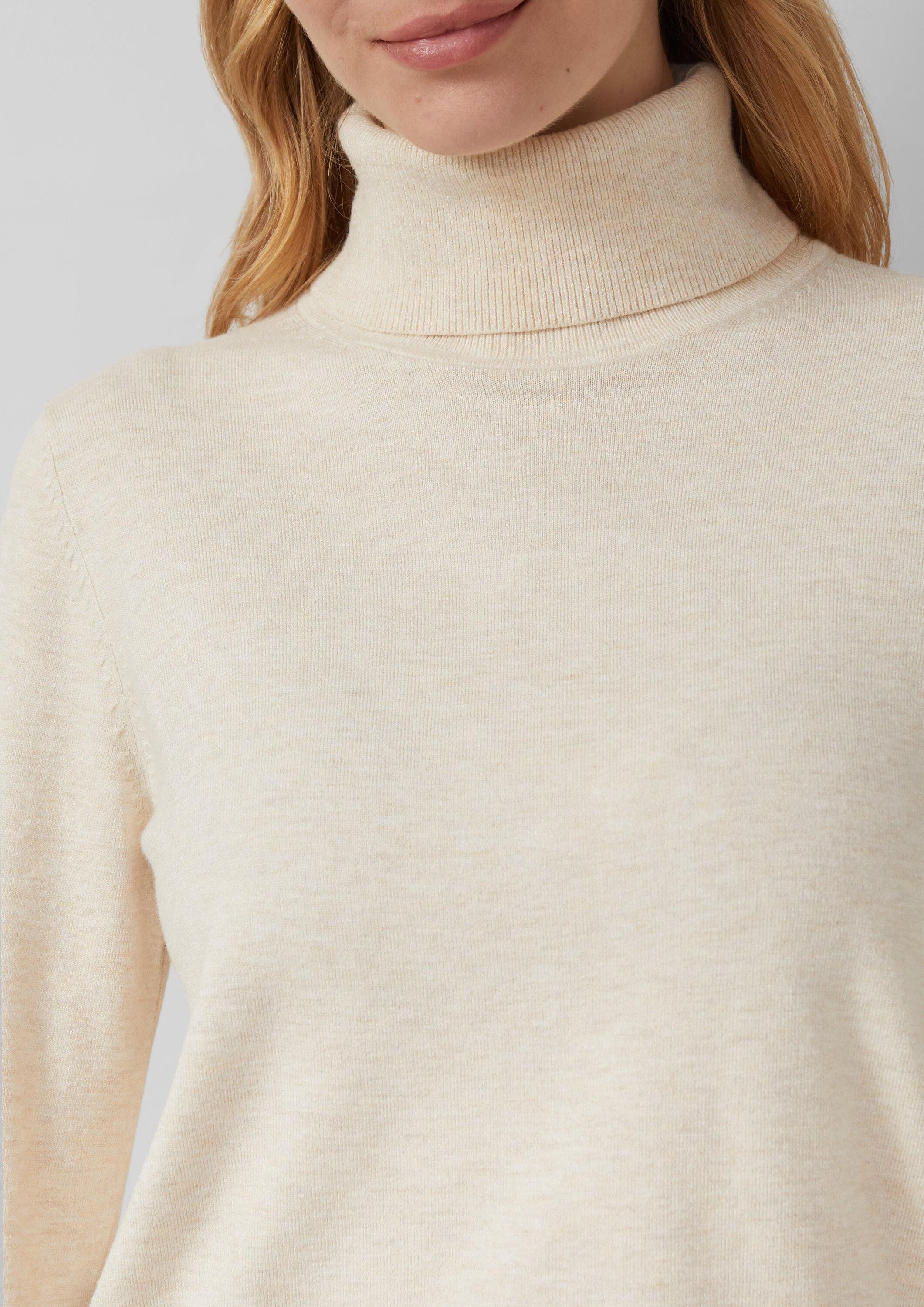 s.Oliver Longpullover Strickpullover Rollkragenpullover aus Viskosemix